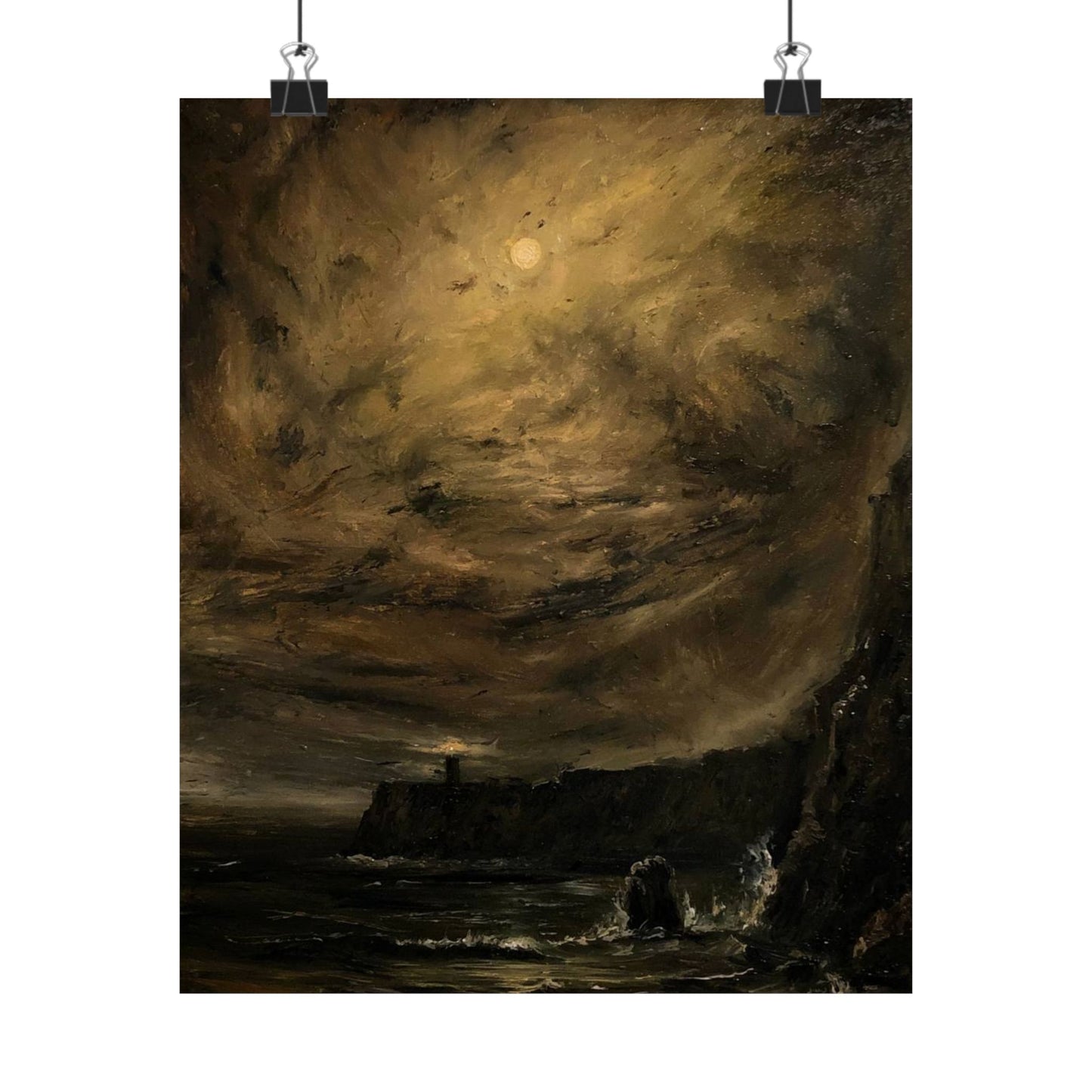 Moody Coastal Night - Paper Print