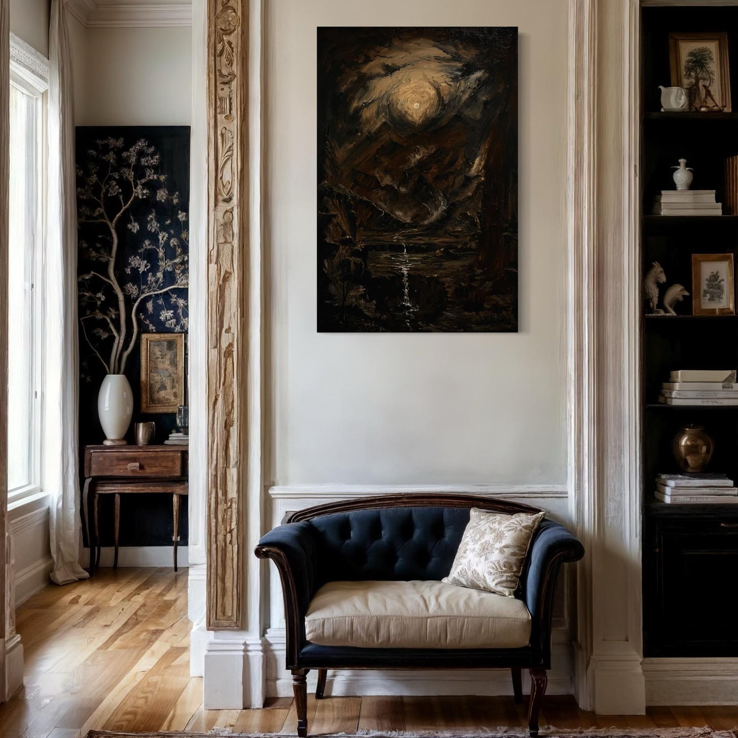 MADE to ORDER: Large Moonlit Valley Gothic Oil Painting (32x48 inch)