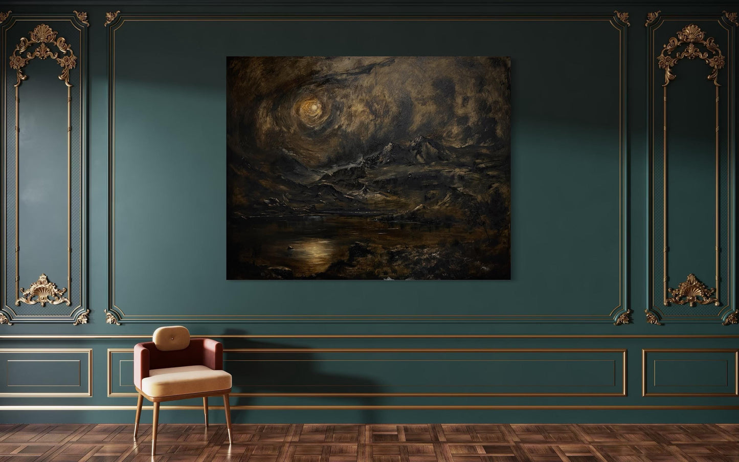 Moonlit Serenity - Original Oil Painting 48X50 inch