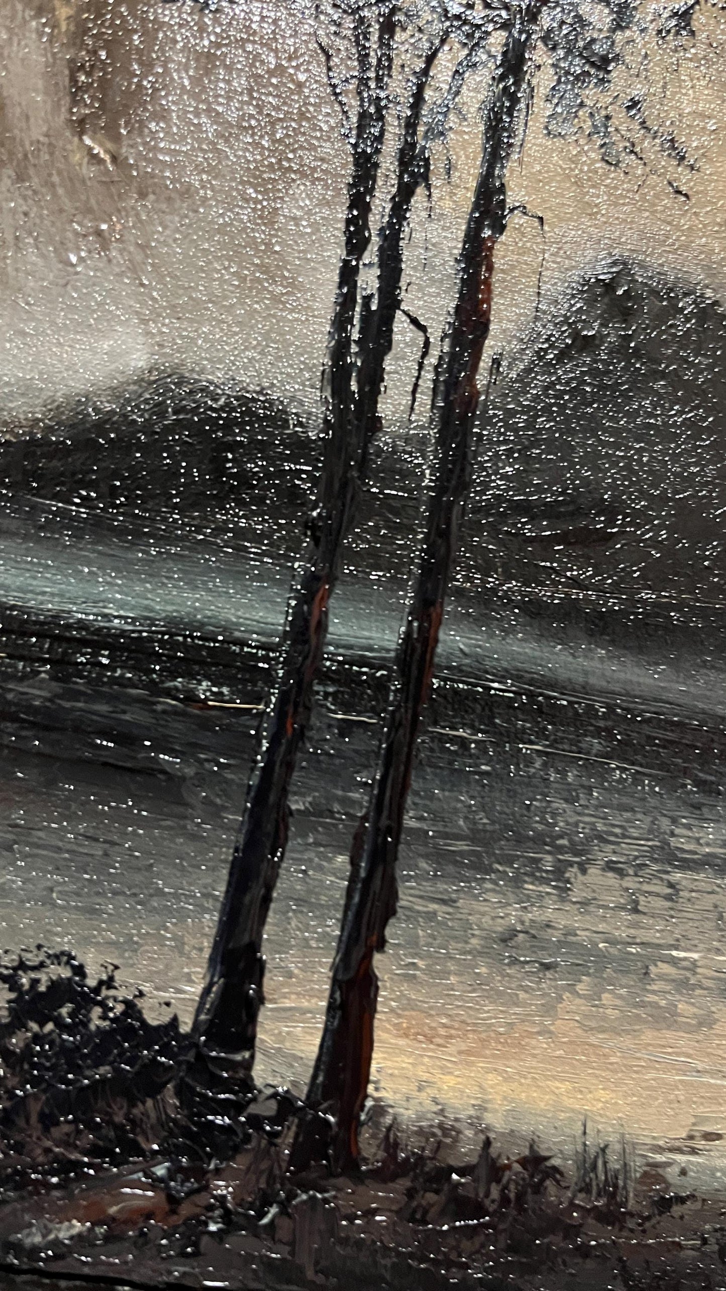 Lunar Reverie – Original Gothic Oil Painting 8x12 inch