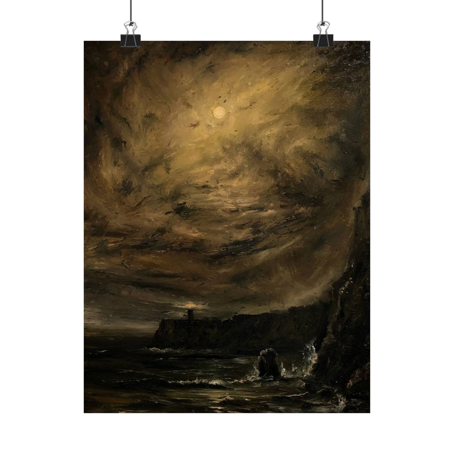 Moody Coastal Night - Paper Print