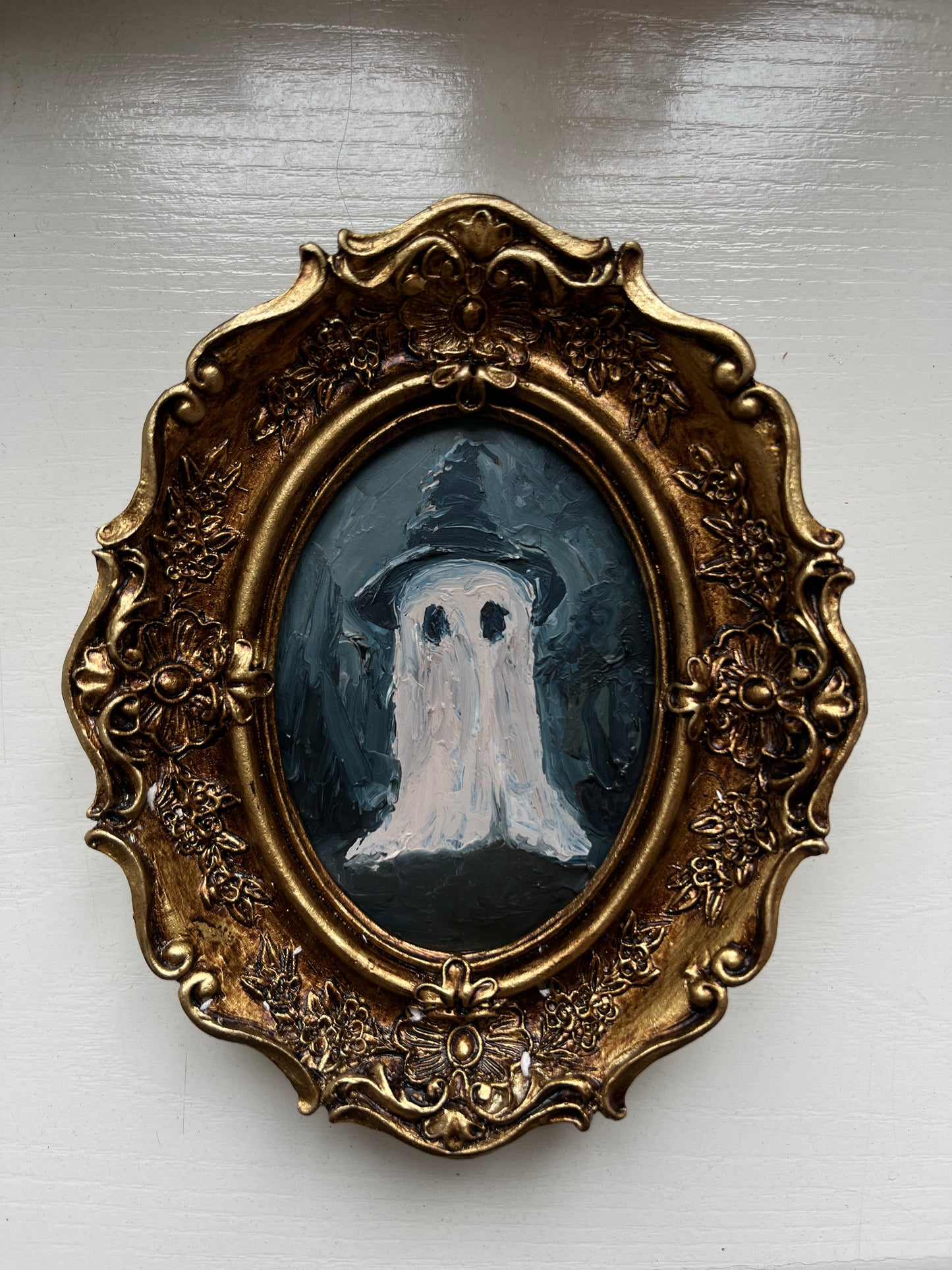 Mini ghost wizard - Original Painting: Gold Framed