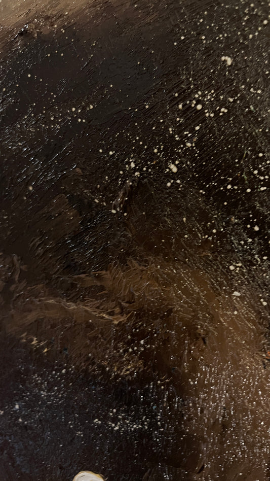 Starry sky ocean - Original Oil Painting: Square 12x12 inch