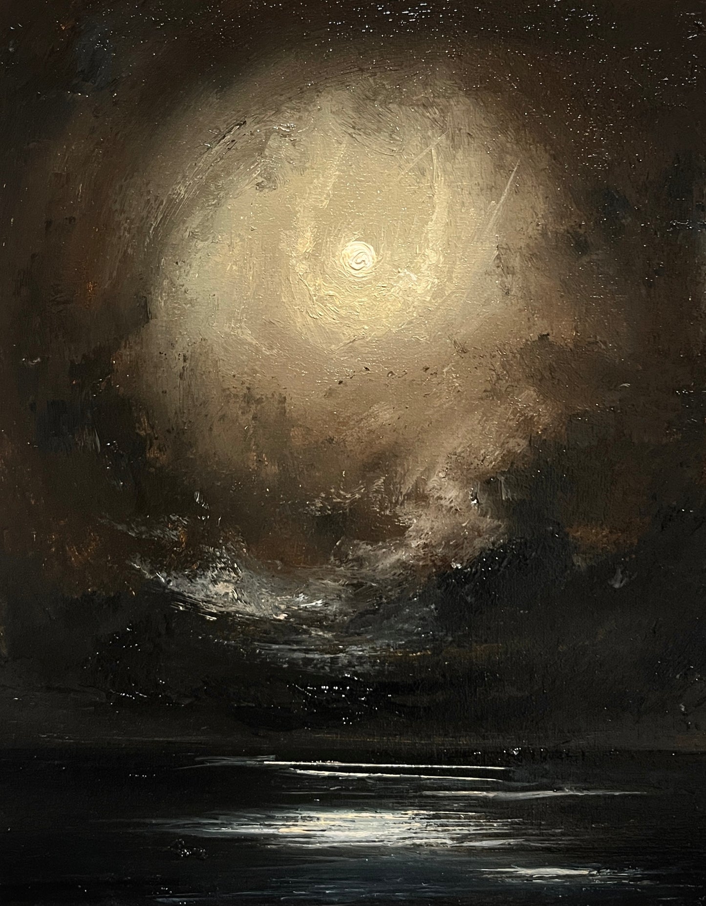 Crown of Light – Original Gothic Oil Painting 24x30 cm (9.4×12 in)