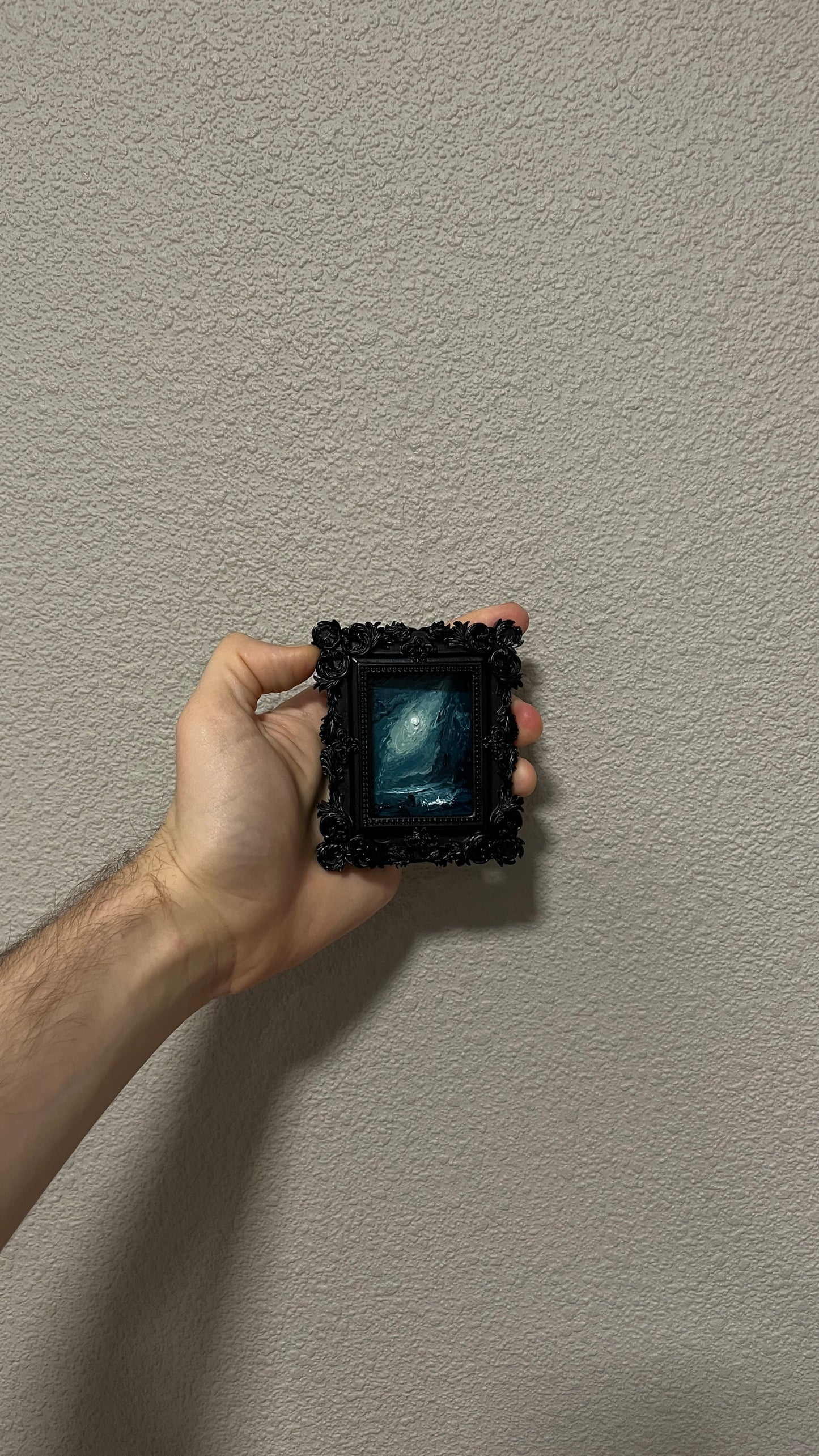 Stormbound Azure Nocturne - Original Framed Painting