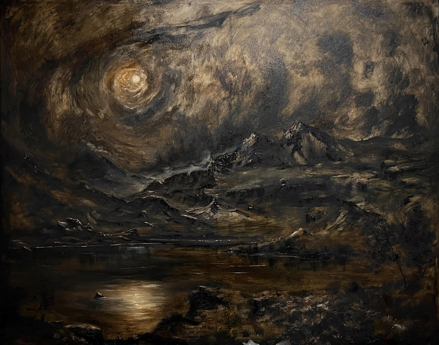 Moonlit Serenity - Original Oil Painting 48X50 inch