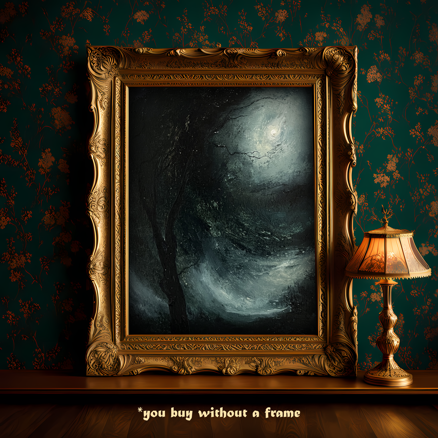 Wraith of the Storm – Original Gothic Oil Painting 24x30 cm (9.4×12 in)
