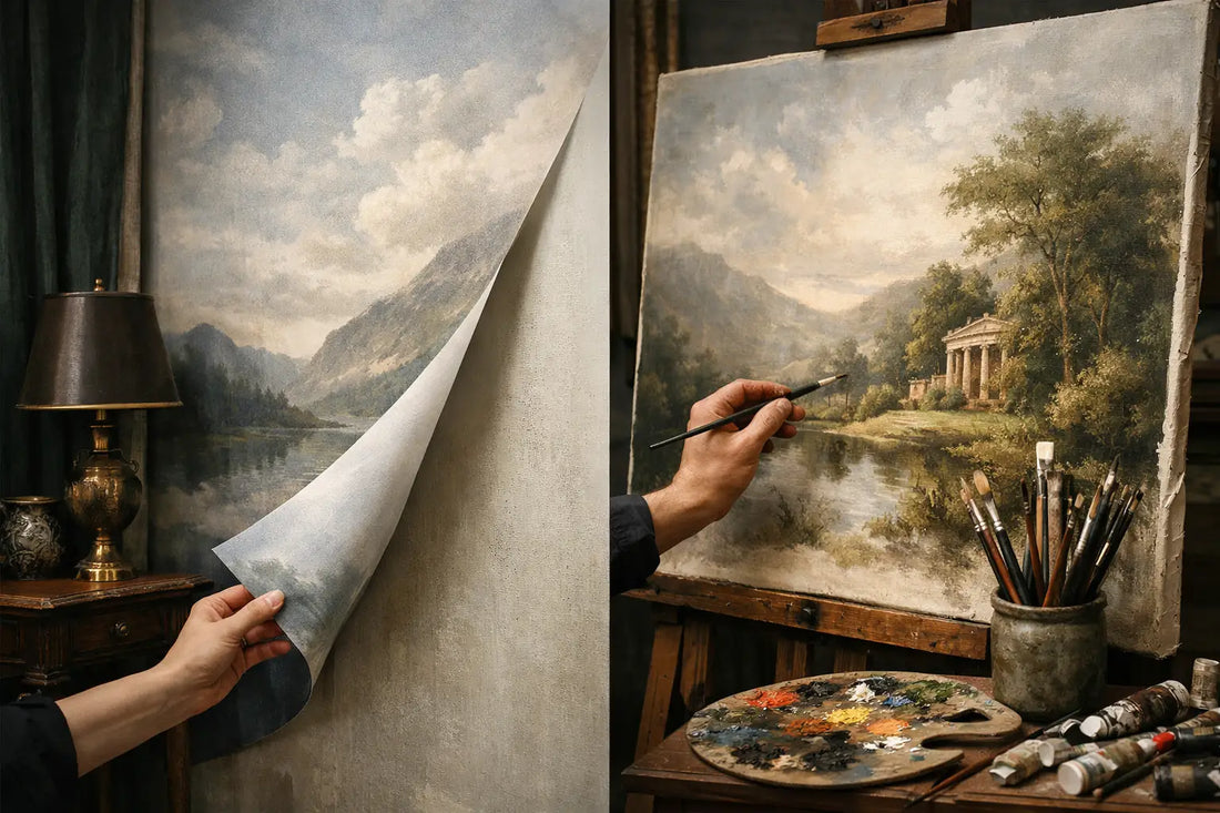 Mural Wallpaper vs Handmade Mural on Canvas