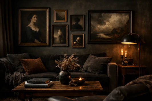 Home Art Gallery Ideas for Moody Living Rooms