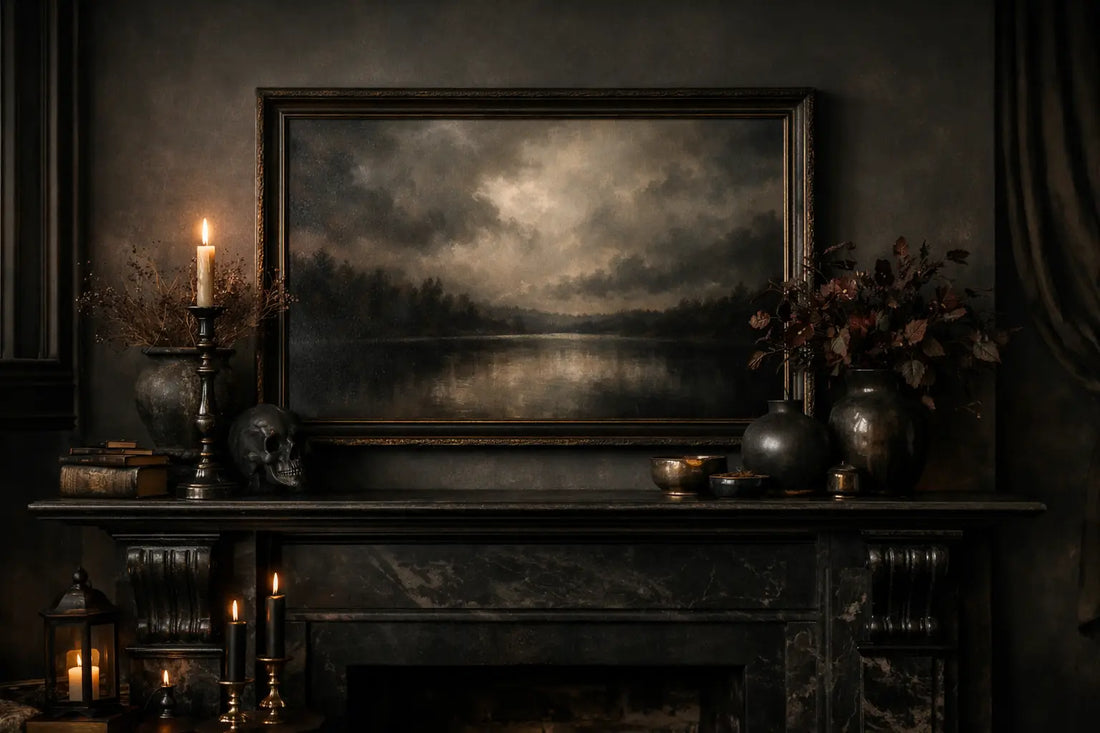 How to Style Mantel Artwork for a Moody Home