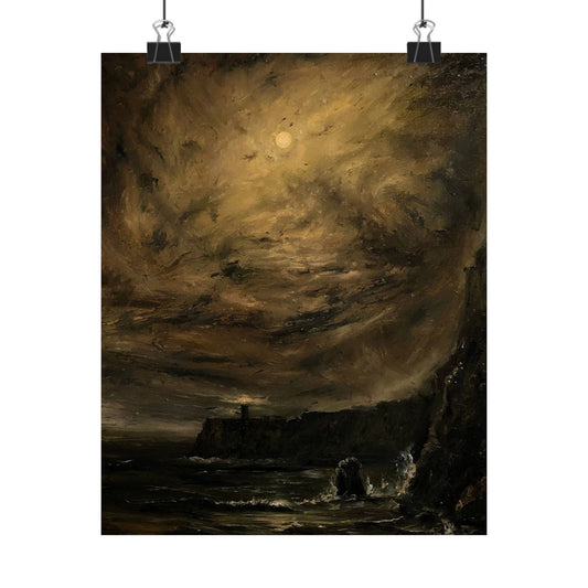 Moody Coastal Night - Paper Print