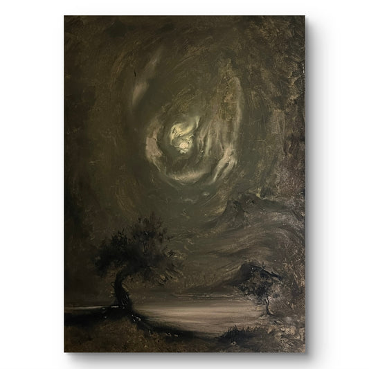 Embrace of the Moon — Original Large Oil Painting 28x40 inches