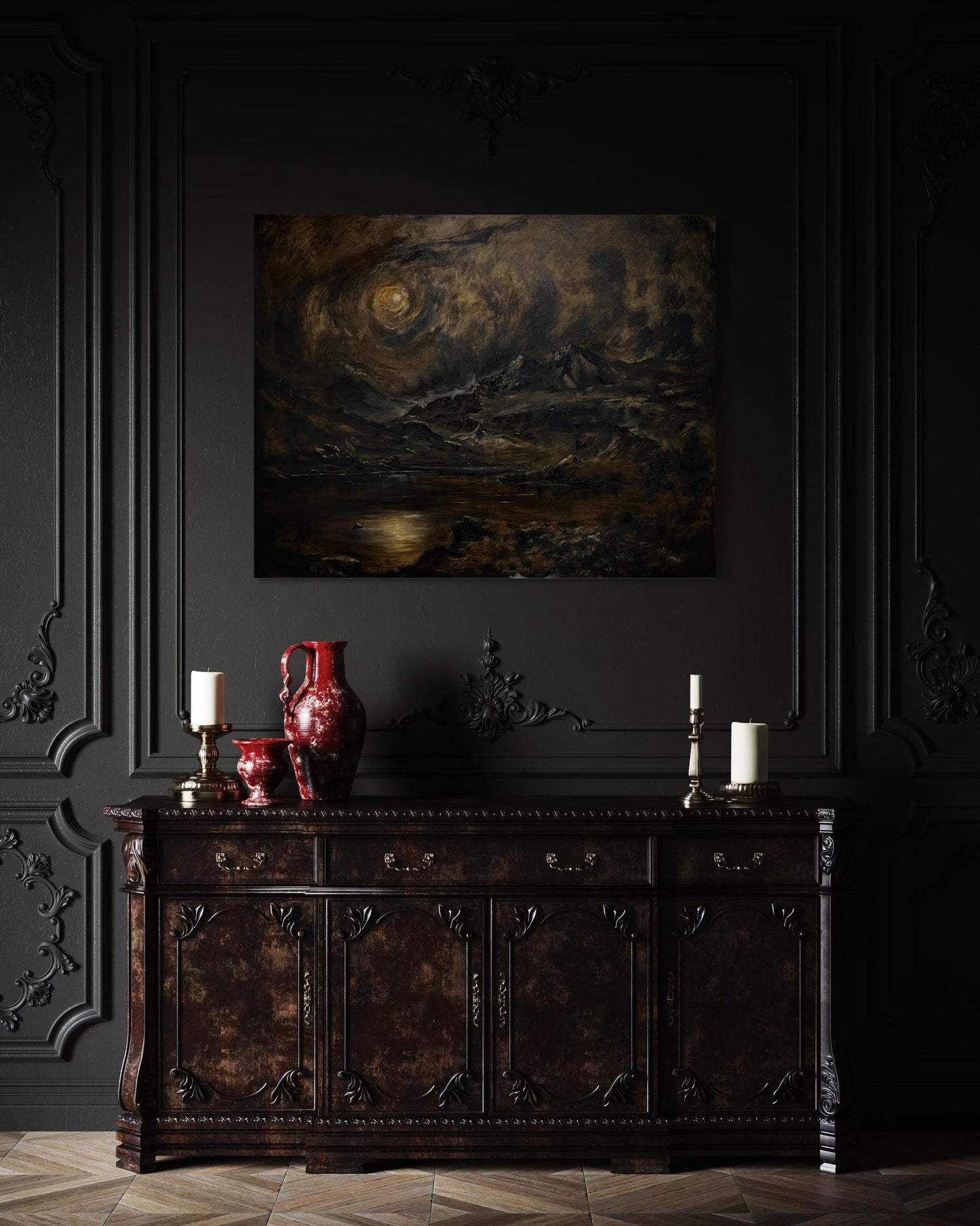 Moonlit Serenity - Original Oil Painting 48X50 inch