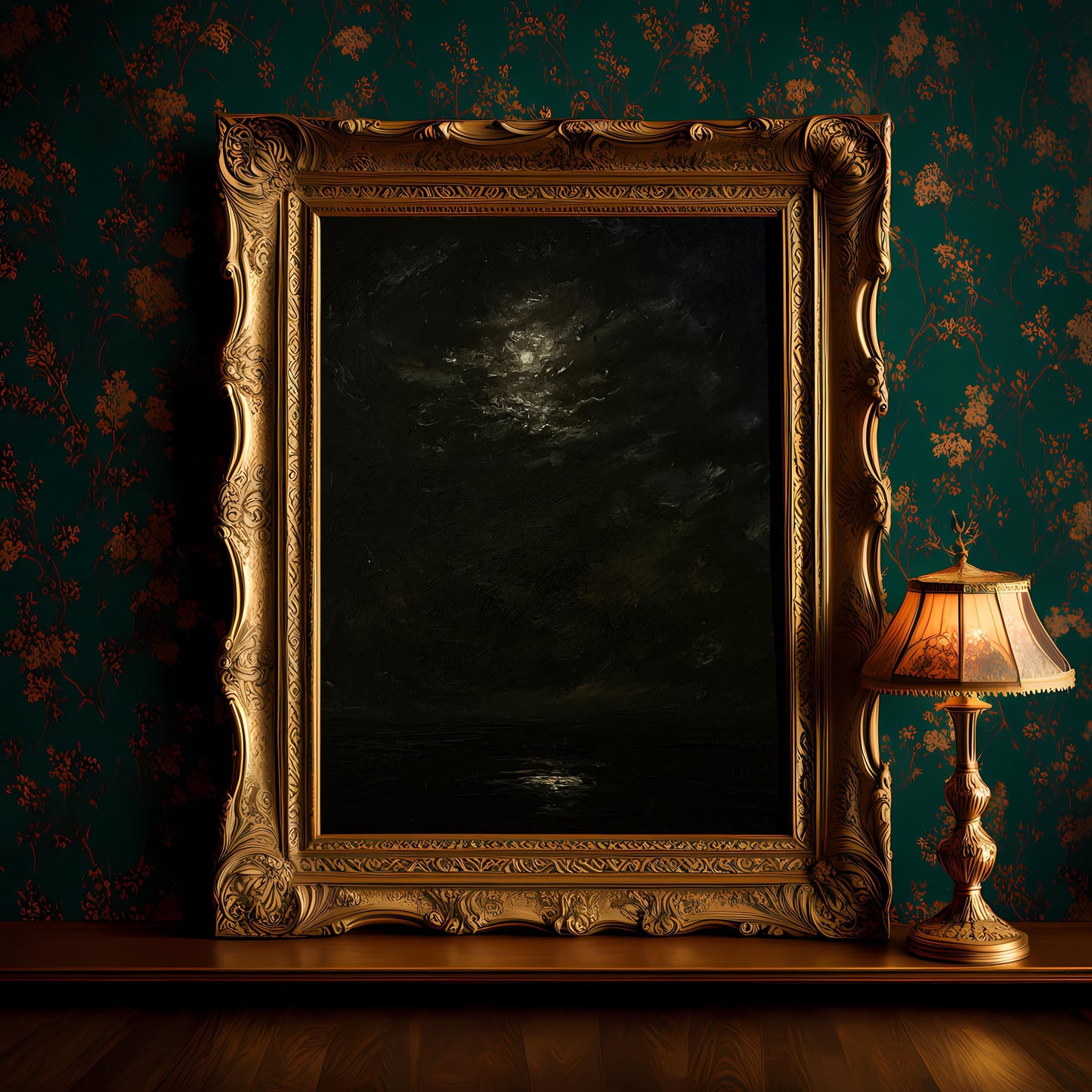 Dark Nocturne - Original Oil Painting Landscape 9,4x12 inch