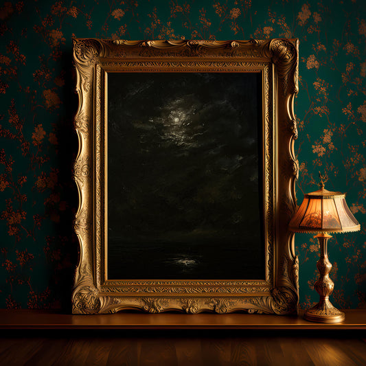 Dark Nocturne - Original Oil Painting Landscape 9,4x12 inch