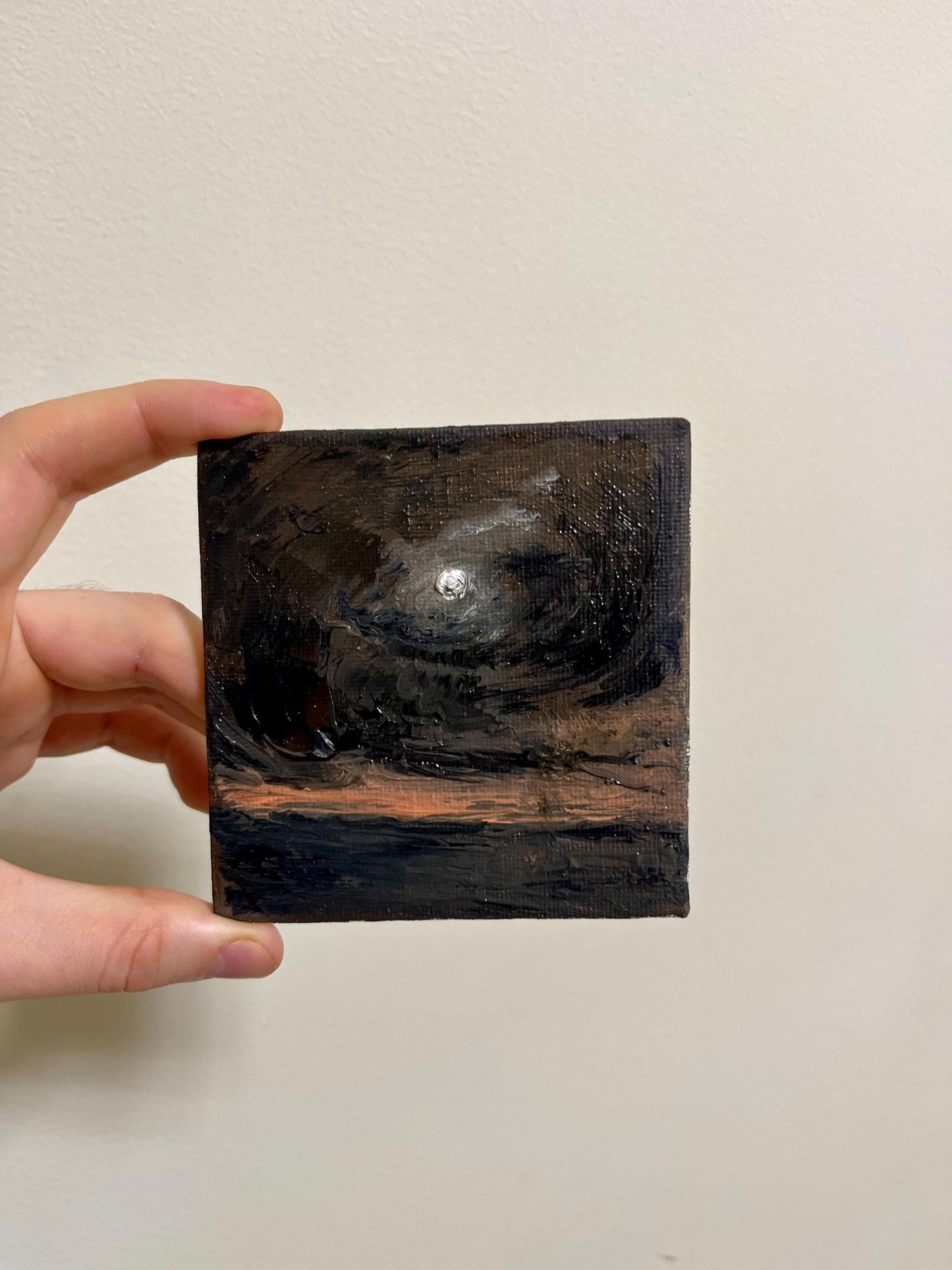 Small Original Oil Painting Landscape 4x4 inch