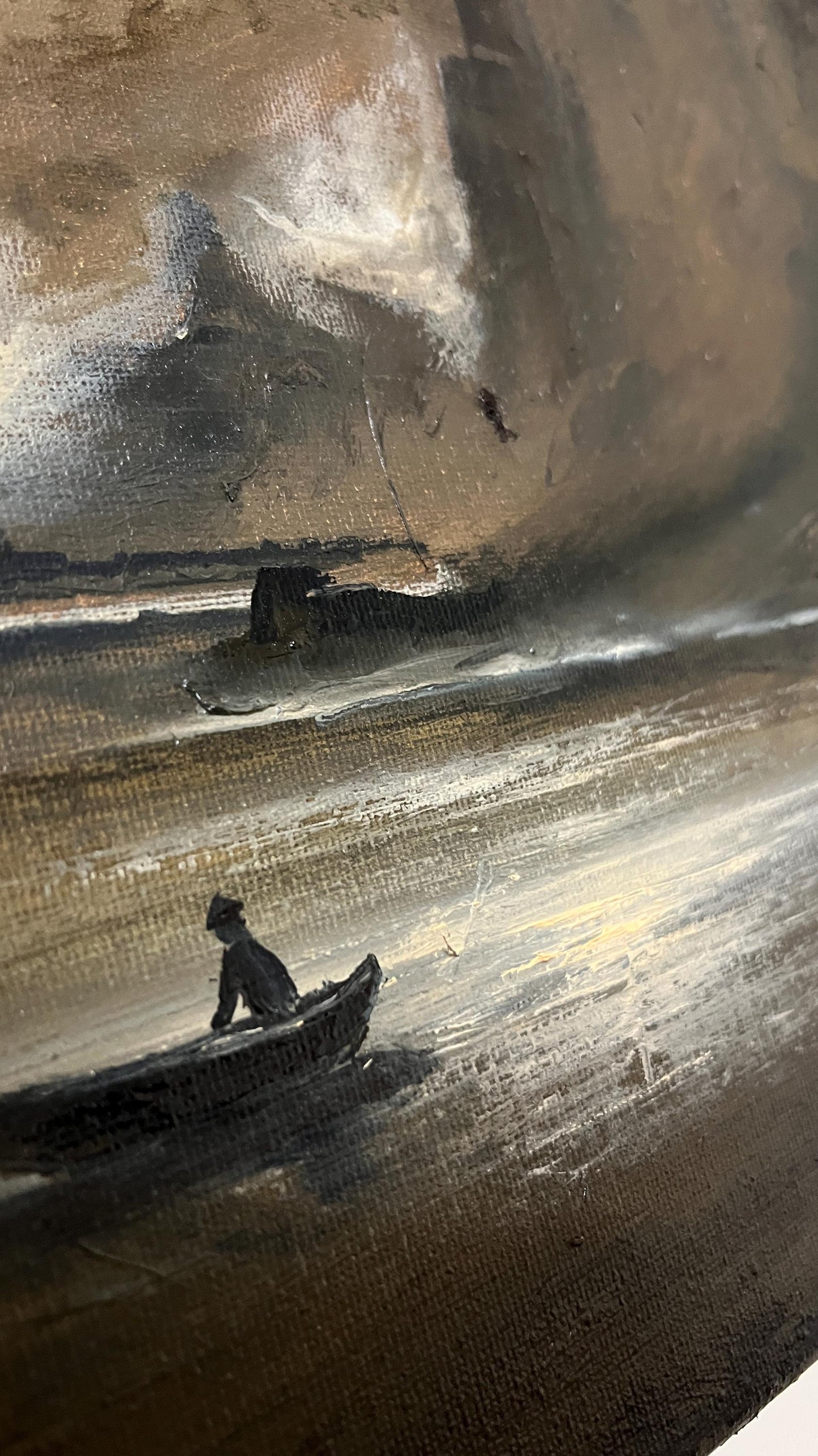 Call of the Full Moon - Original Oil Painting on Canvas 16x20 inch.