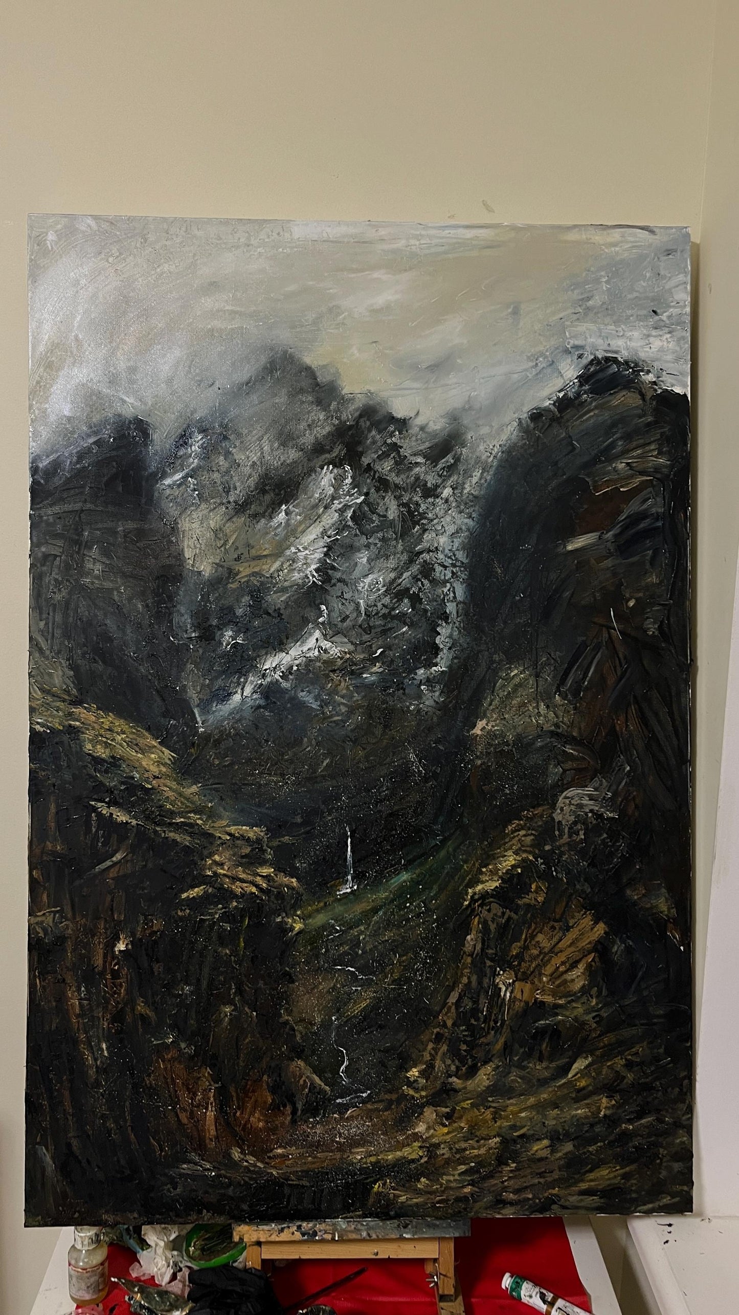 "Whispers of the Valley" - Large Mountain Valley Oil Painting(47x32 inch)