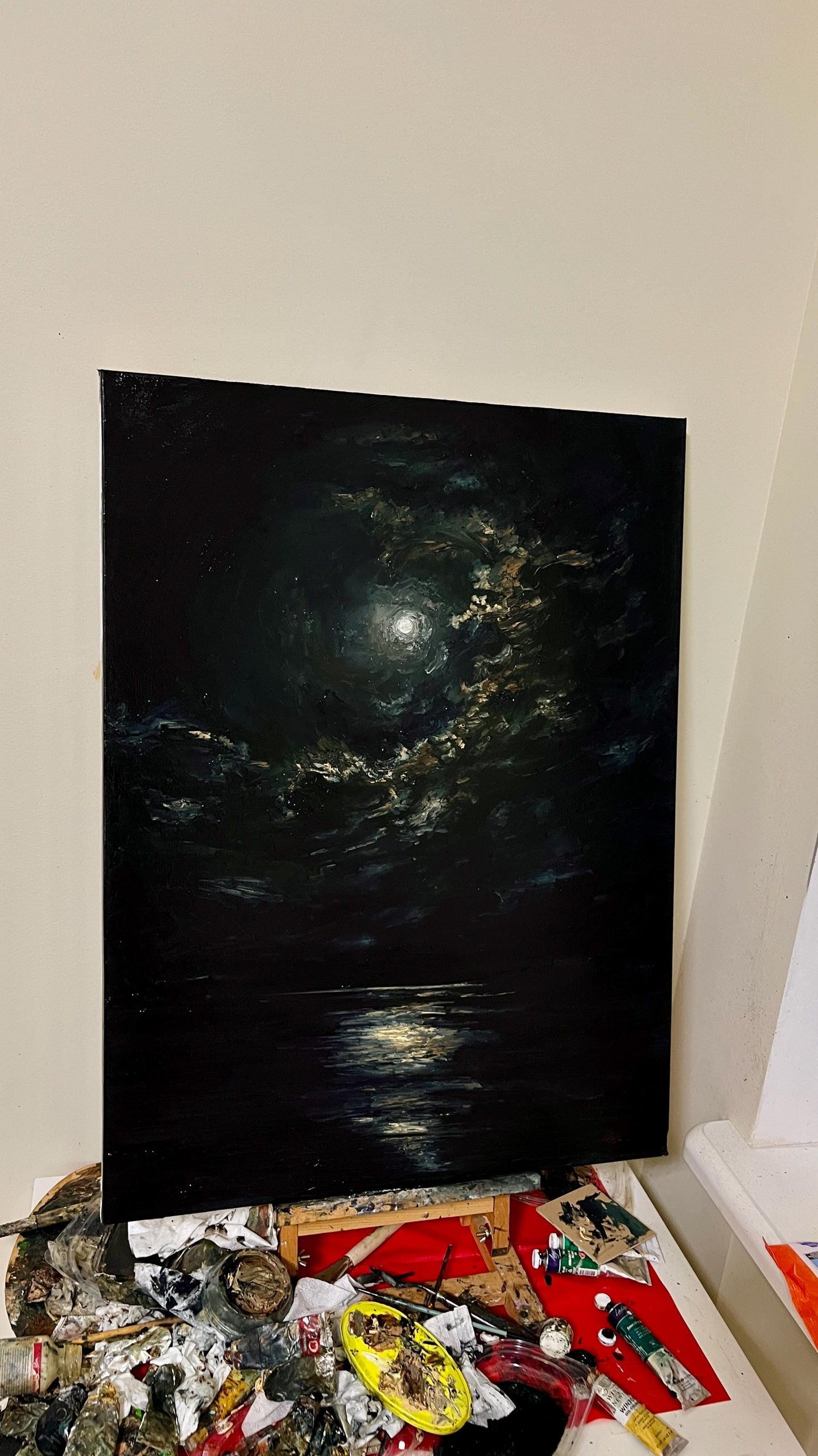 Dark Nocturne - Original Oil Painting Landscape 32x24 inch