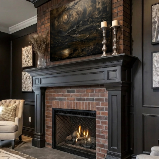 Custom wall mural - Large Oil Painting on canvas: Hand-Painted Landscape for fireplace wall decor