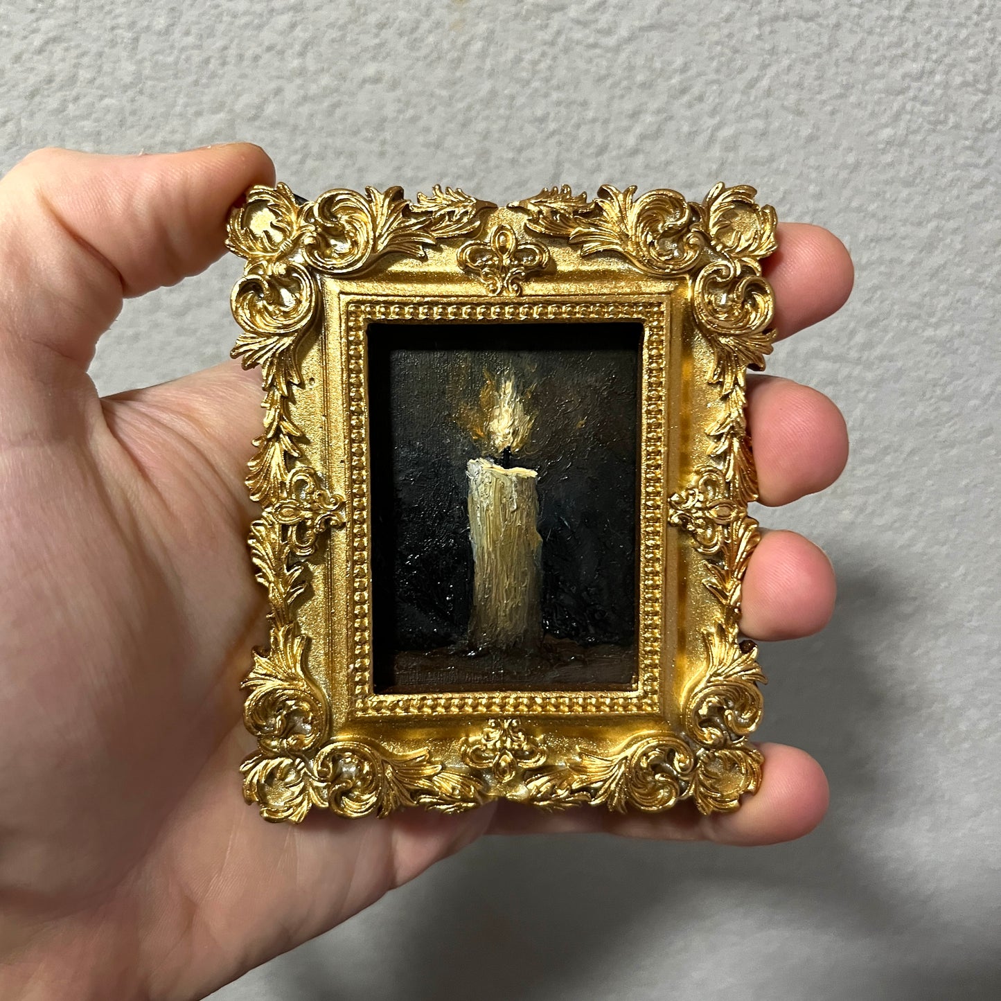 Gold Candle  - Framed Original Painting