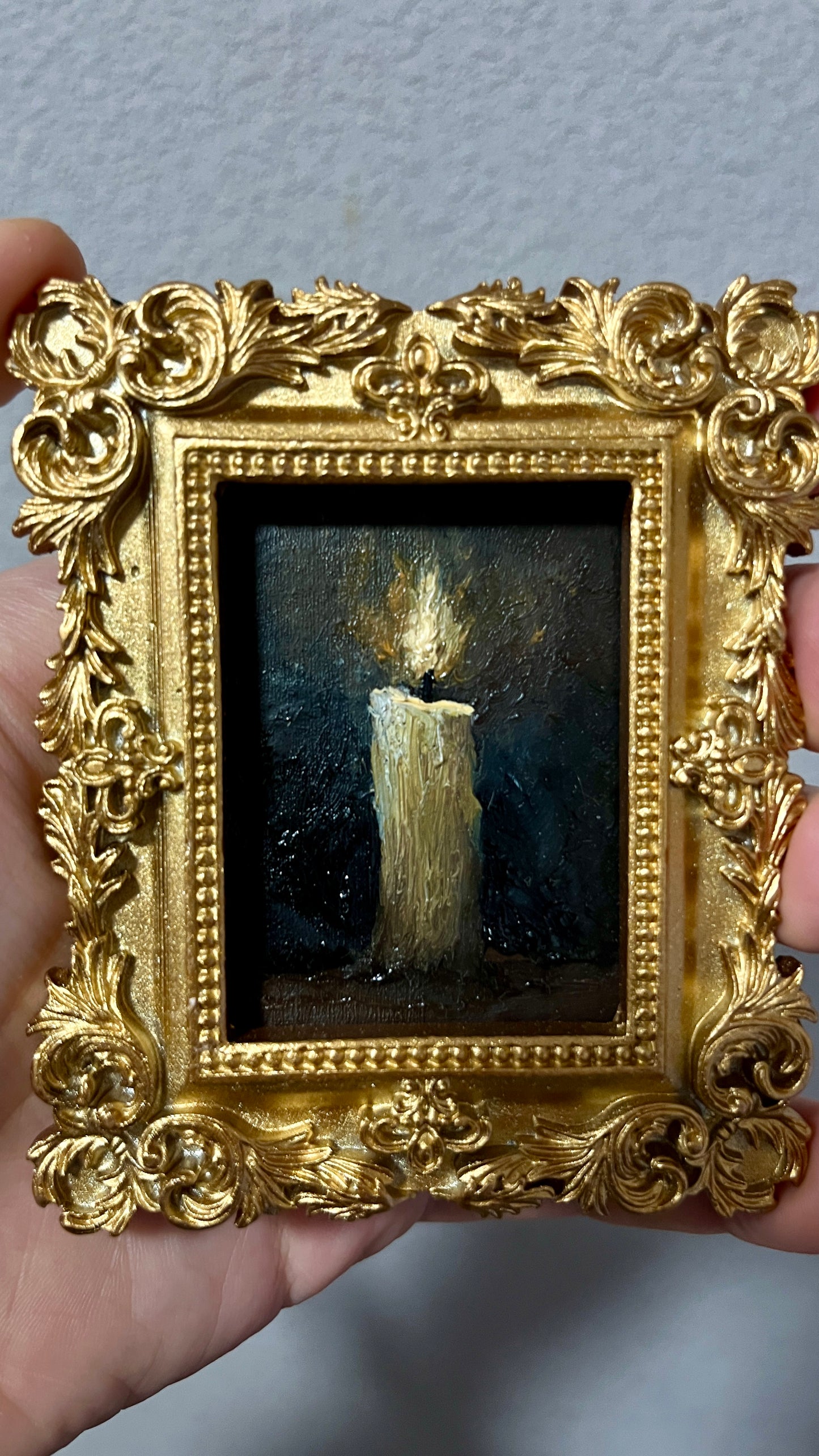 Gold Candle  - Framed Original Painting
