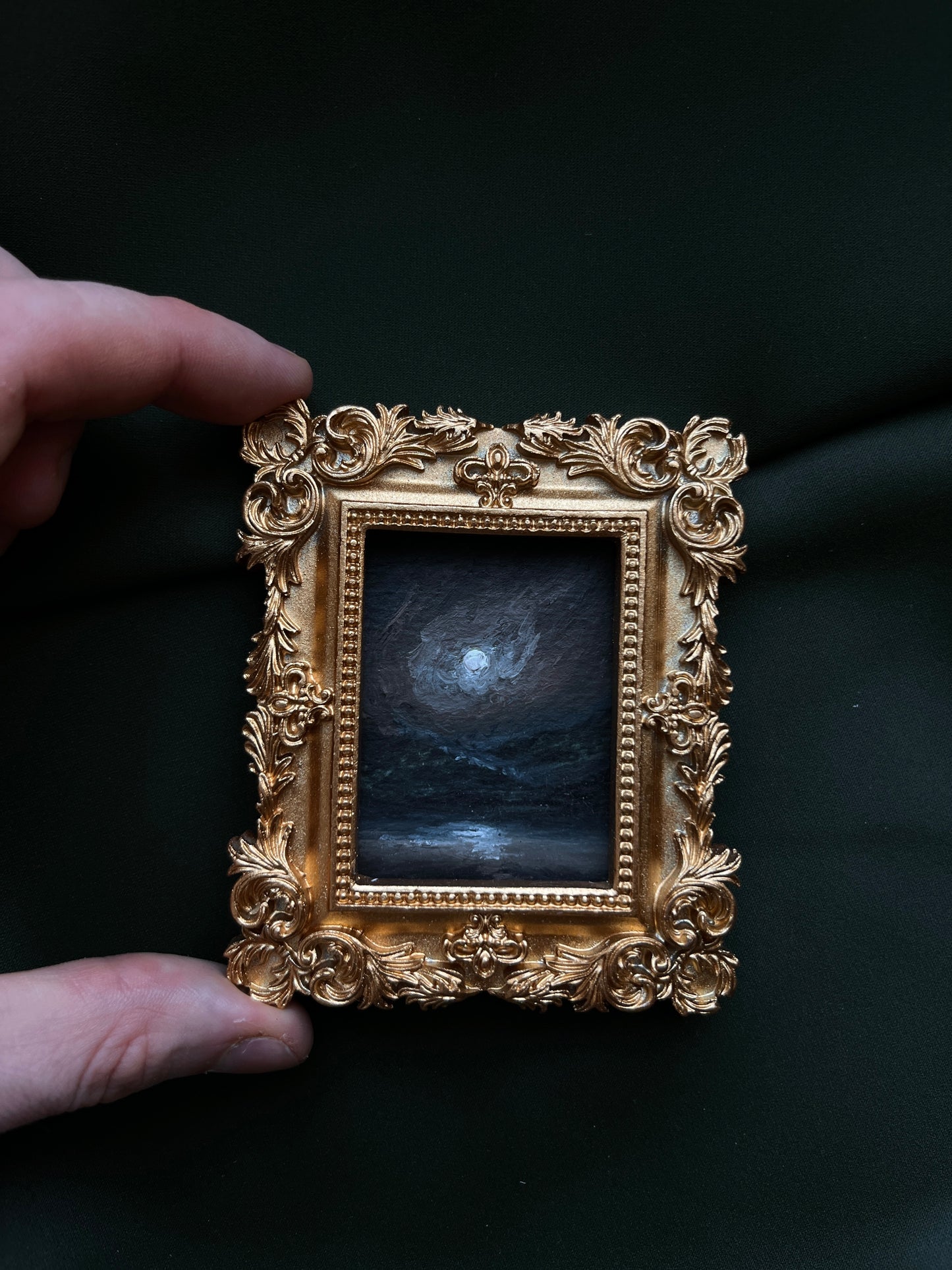 The Midnight Journey — Original Framed Mini Oil Painting