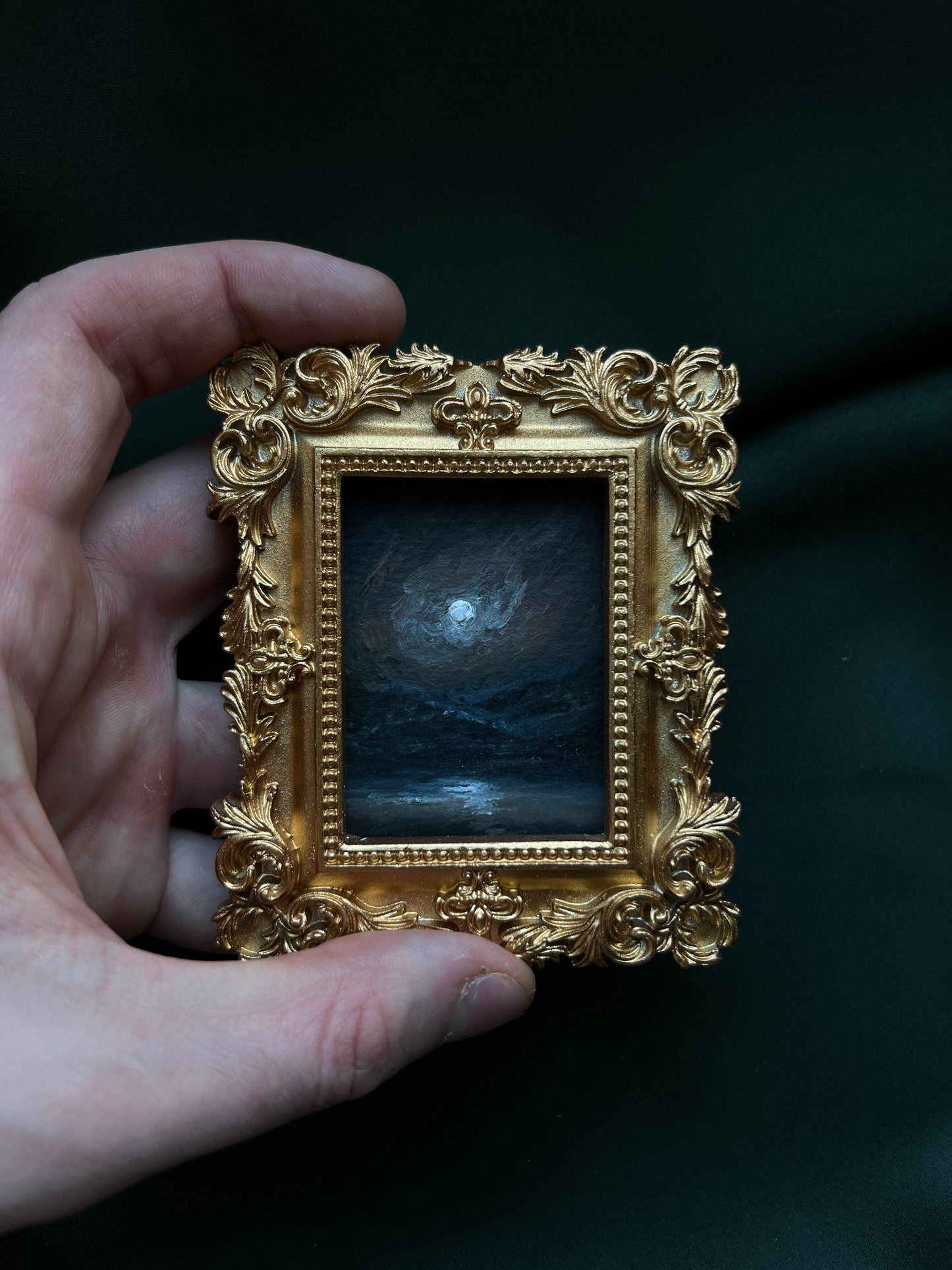 The Midnight Journey — Original Framed Mini Oil Painting
