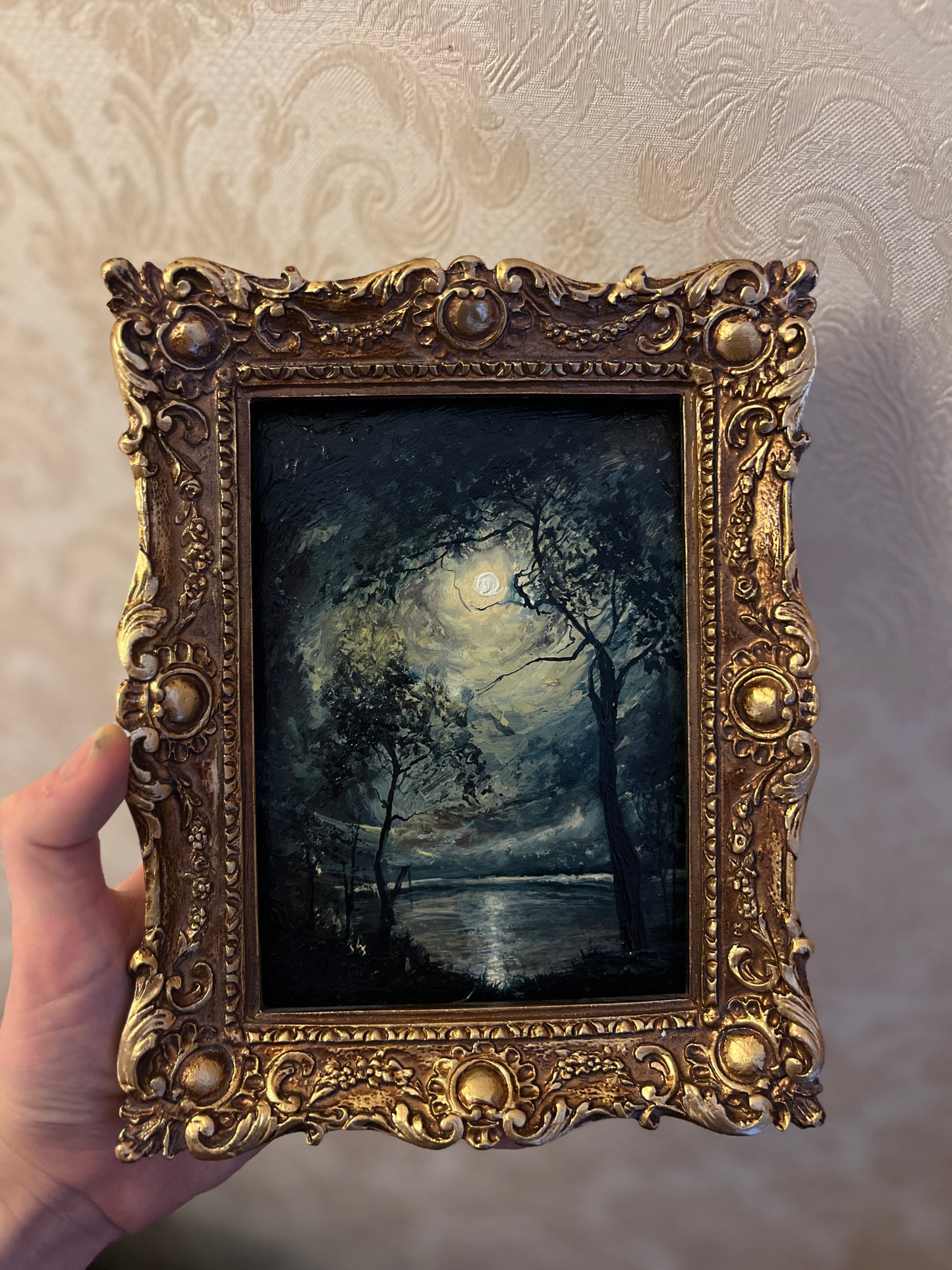 Nocturne  - Framed Original Painting | Can be hung on the wall