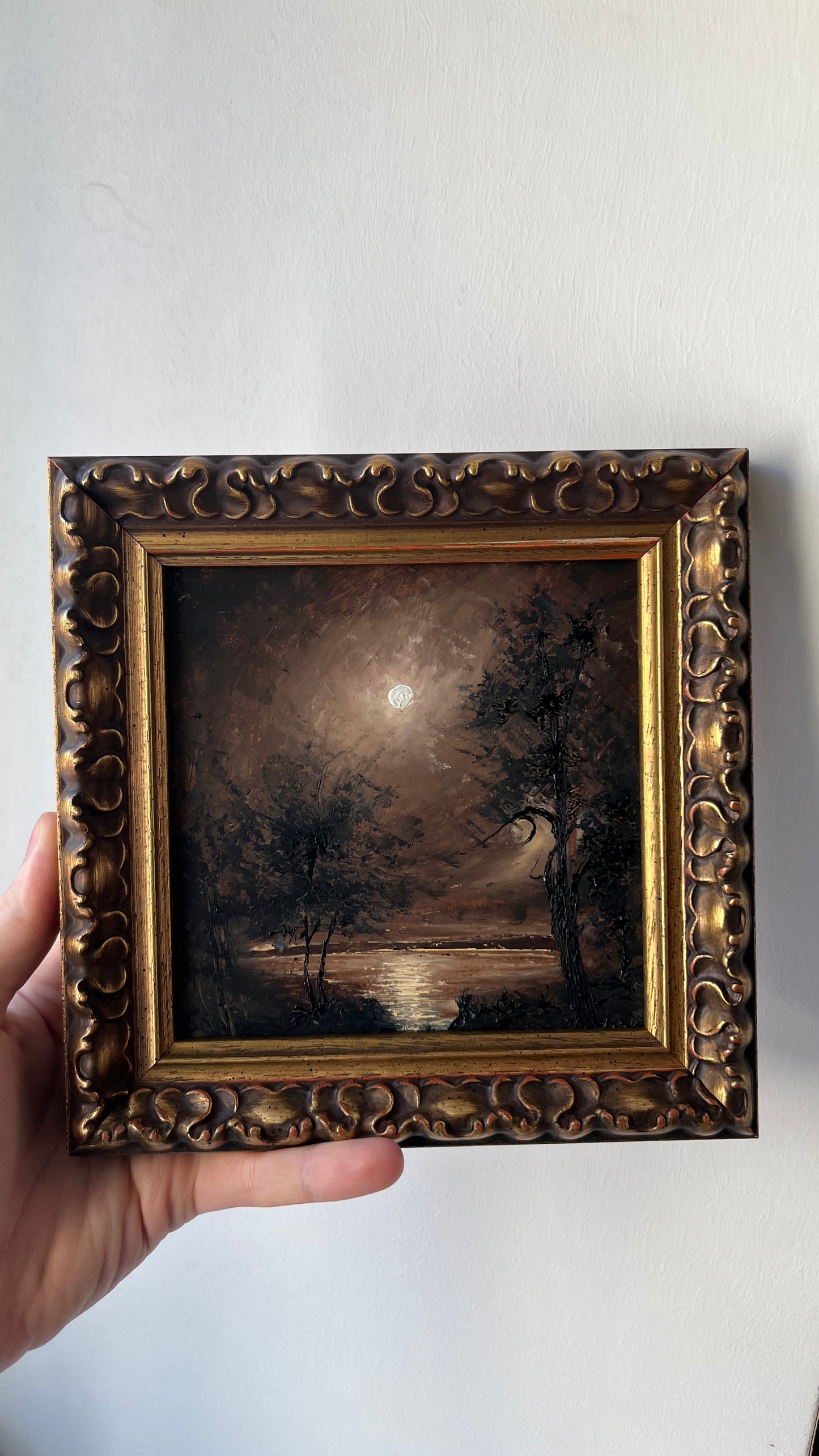 Road into the unknown - Framed 6x6 Original Painting | Can be hung on the wall