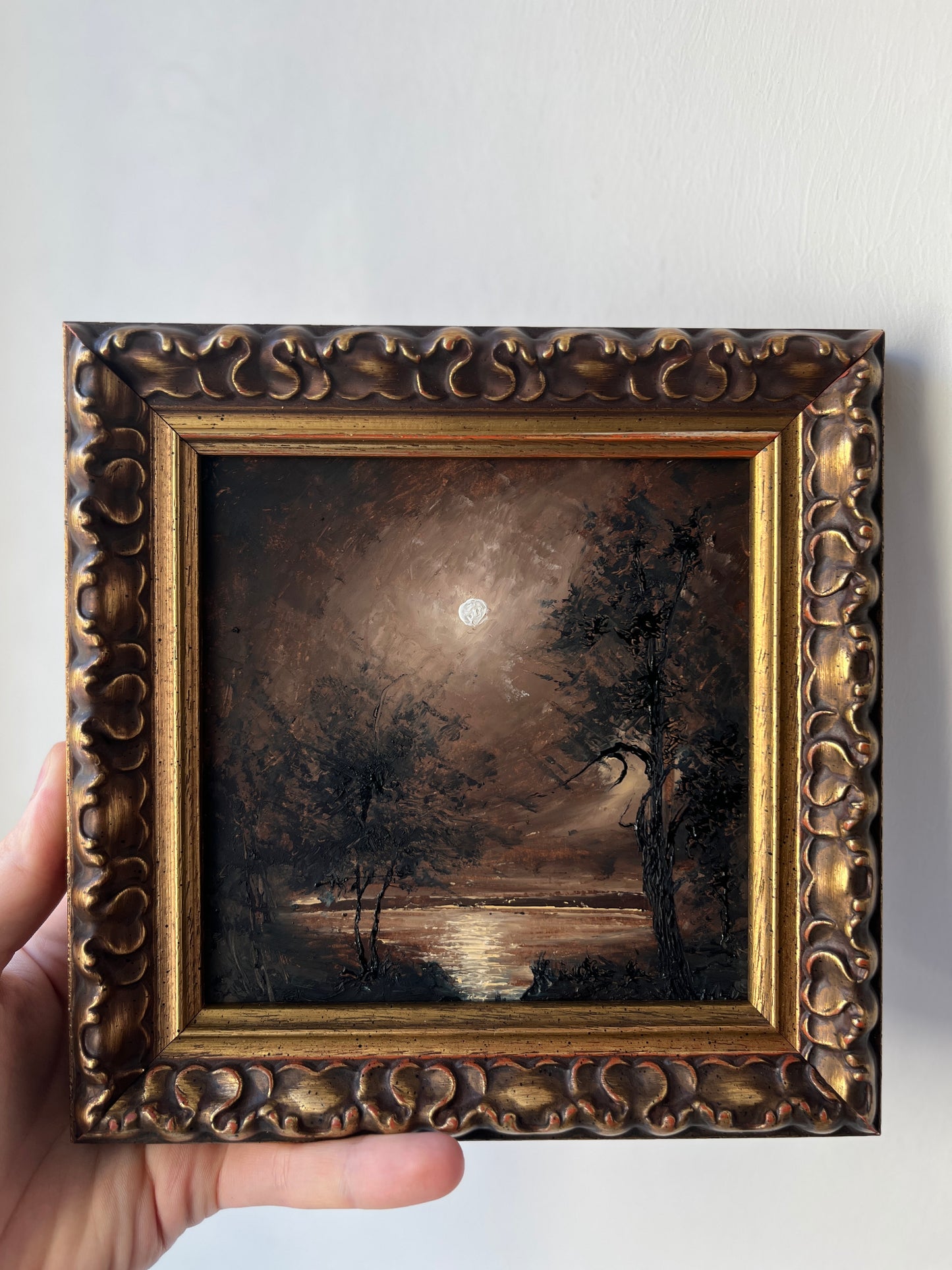 Road into the unknown - Framed 6x6 Original Painting | Can be hung on the wall