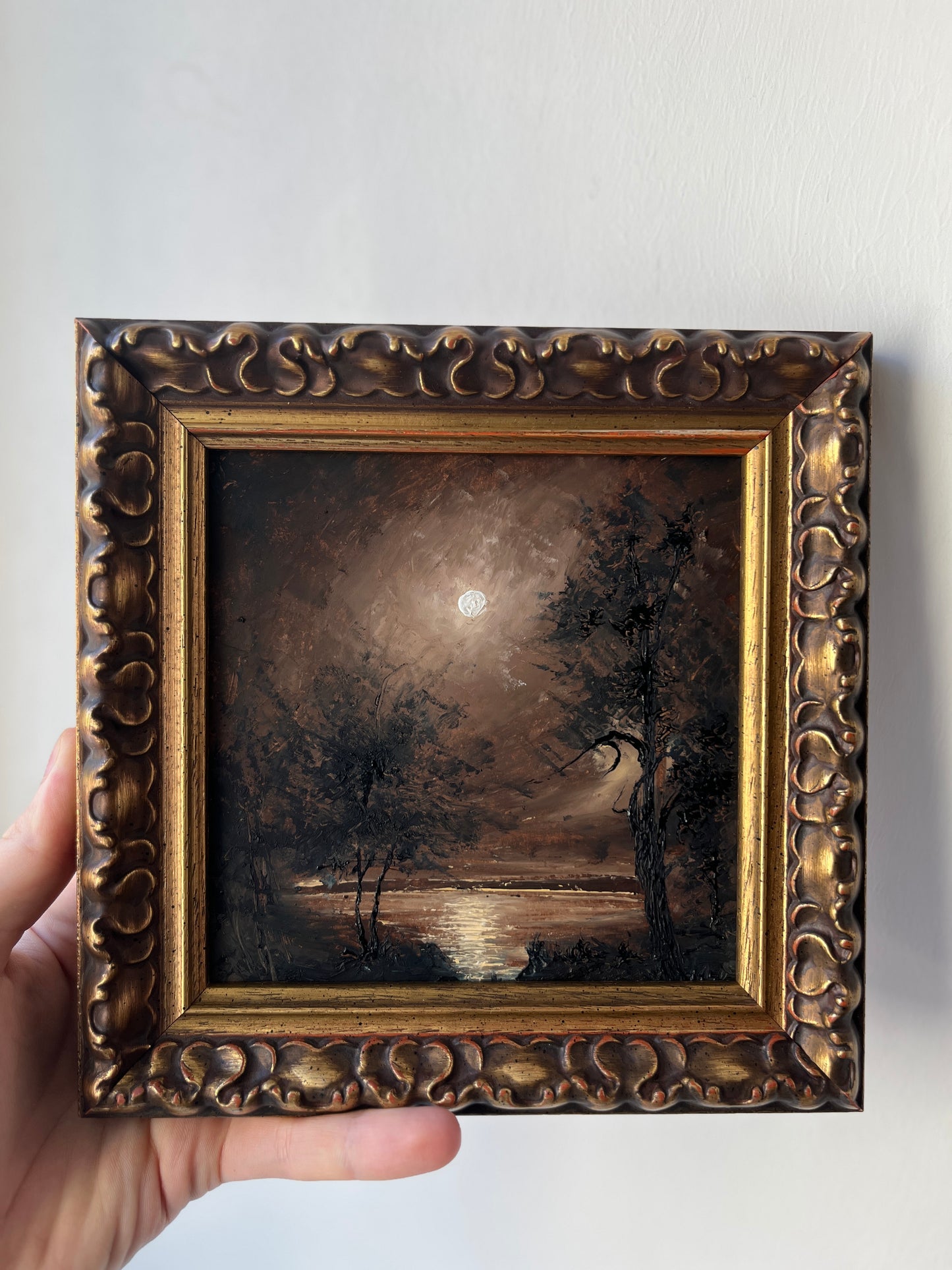 Road into the unknown - Framed 6x6 Original Painting | Can be hung on the wall