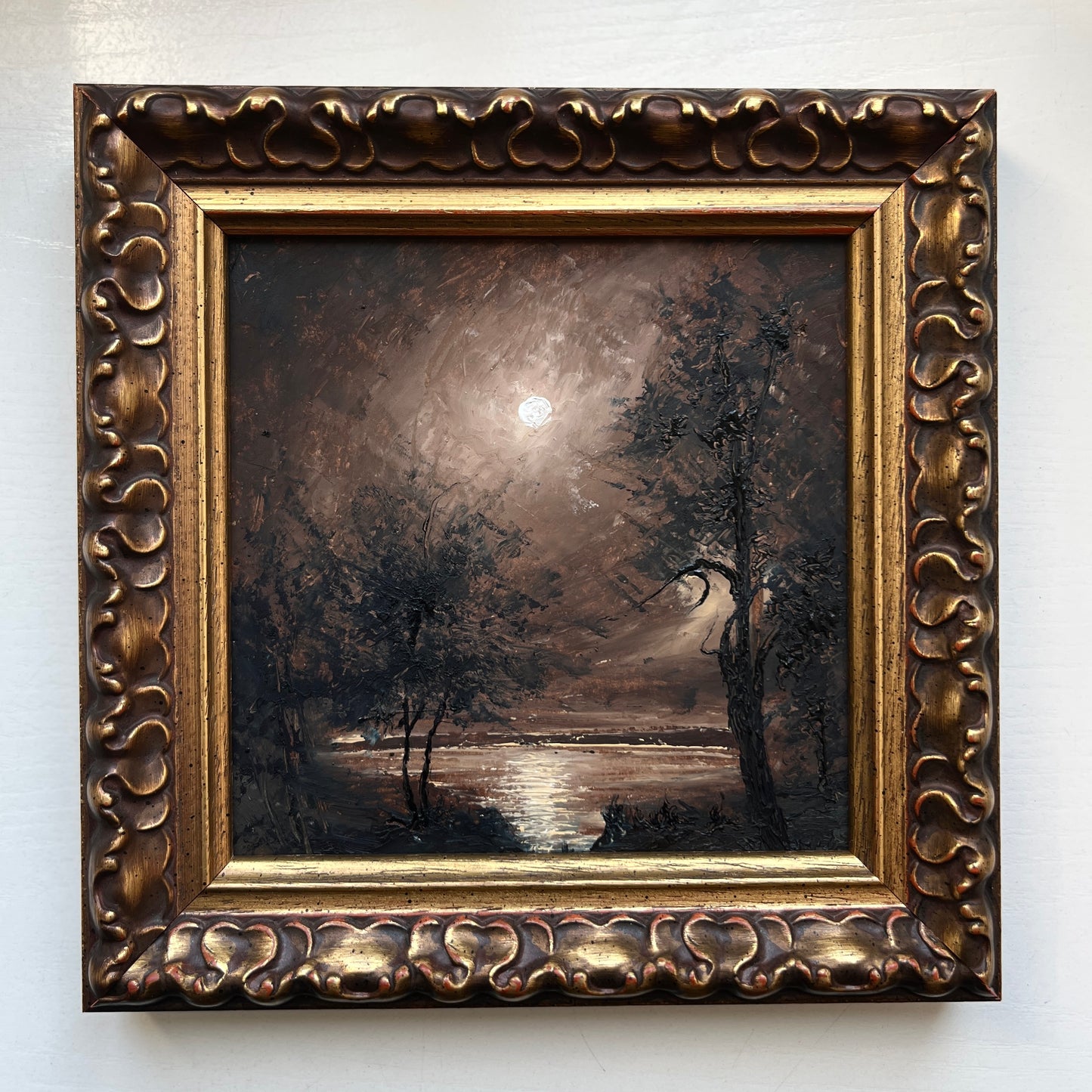 Road into the unknown - Framed 6x6 Original Painting | Can be hung on the wall