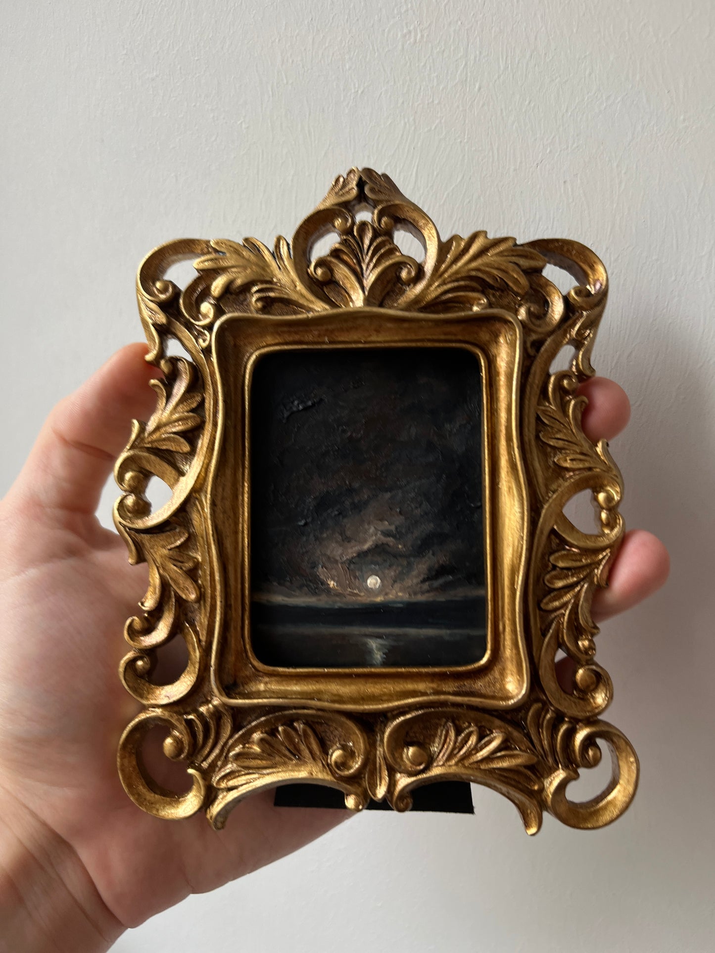 Moon Framed Original oil Painting | Can be hung on the wall