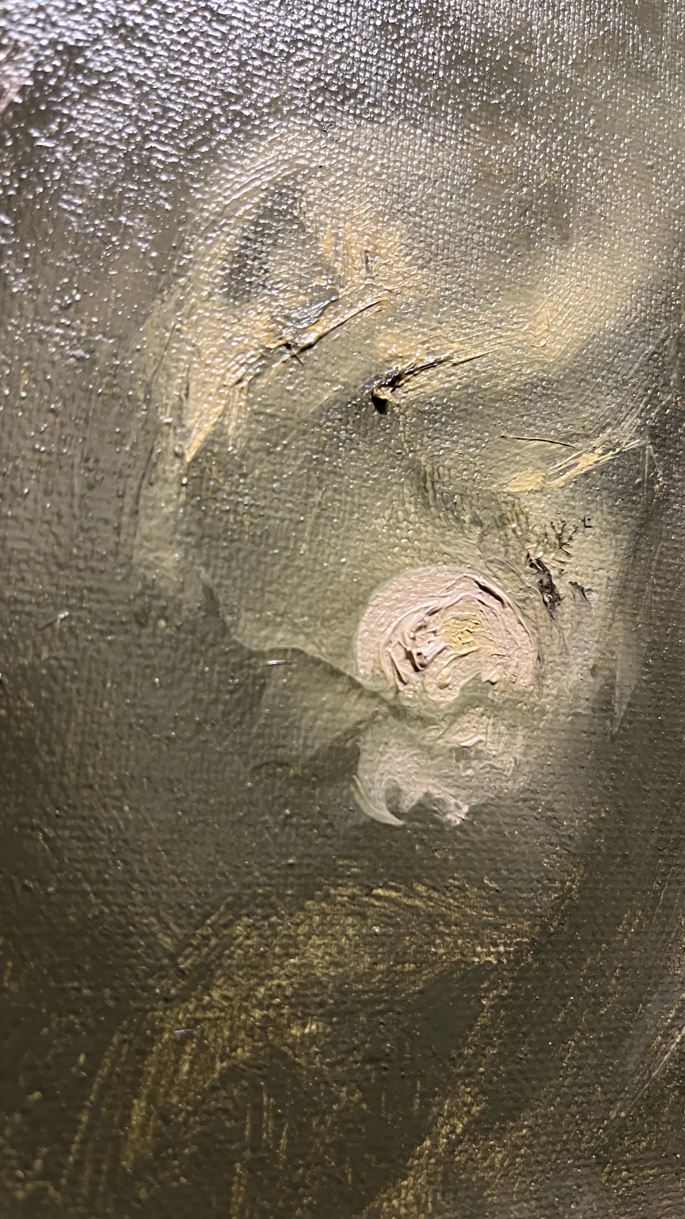 Embrace of the Moon |Moody dark impasto large mountain landscape