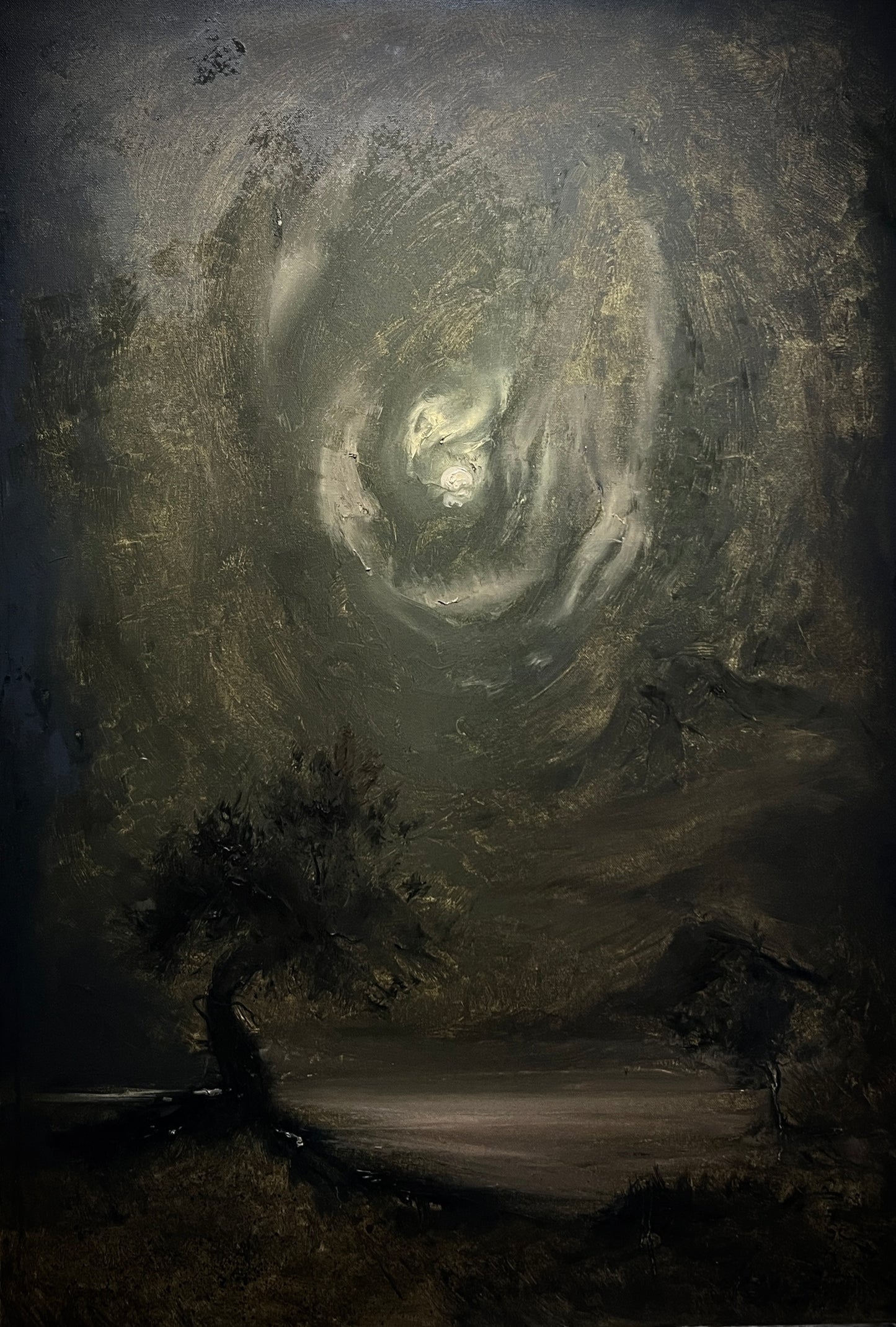 Embrace of the Moon — Original Large Oil Painting 28x40 inches