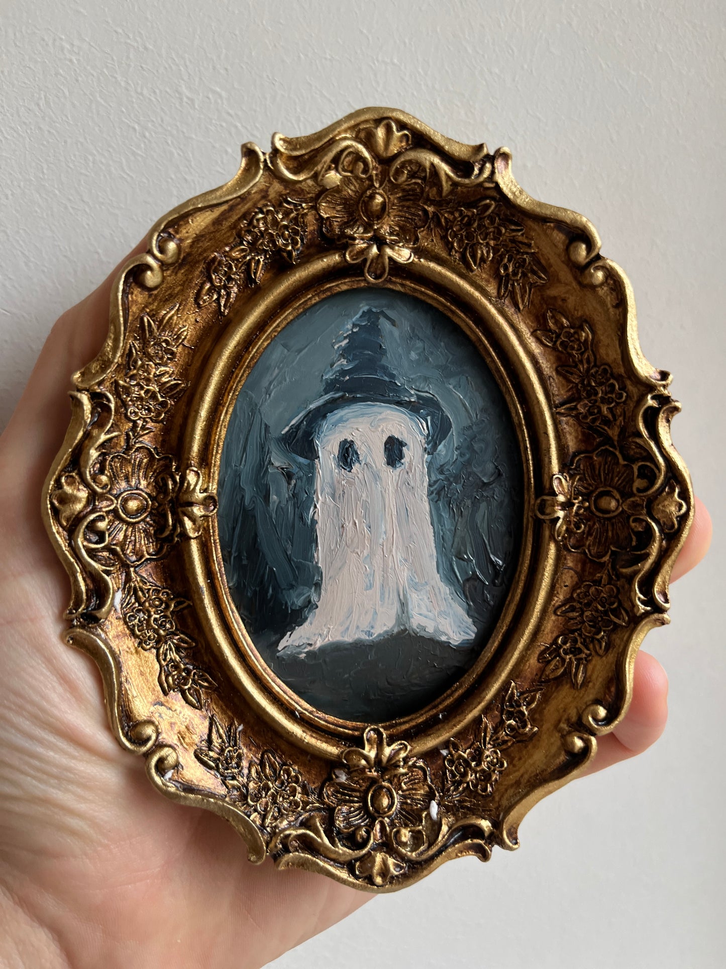 Mini ghost wizard - Original Painting: Gold Framed