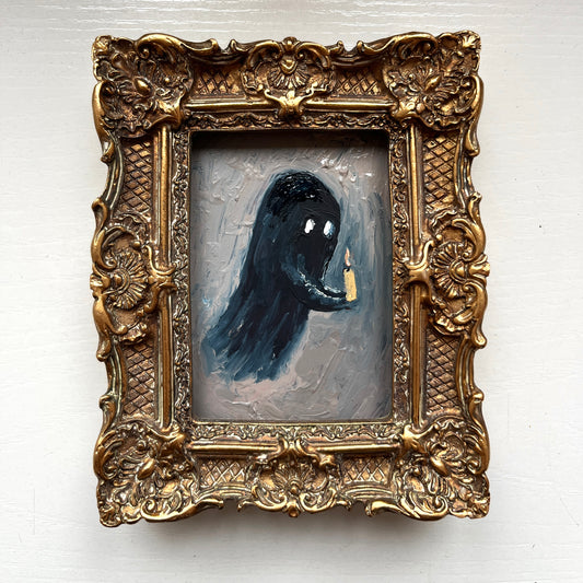 Flying Ghost Original Oil Painting : Framed Small fine art
