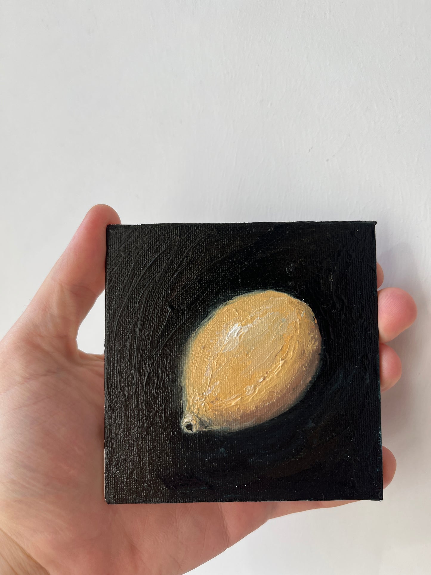 Lemon Original Oil Painting , Gold Framed Still Life Fruit Canvas Art