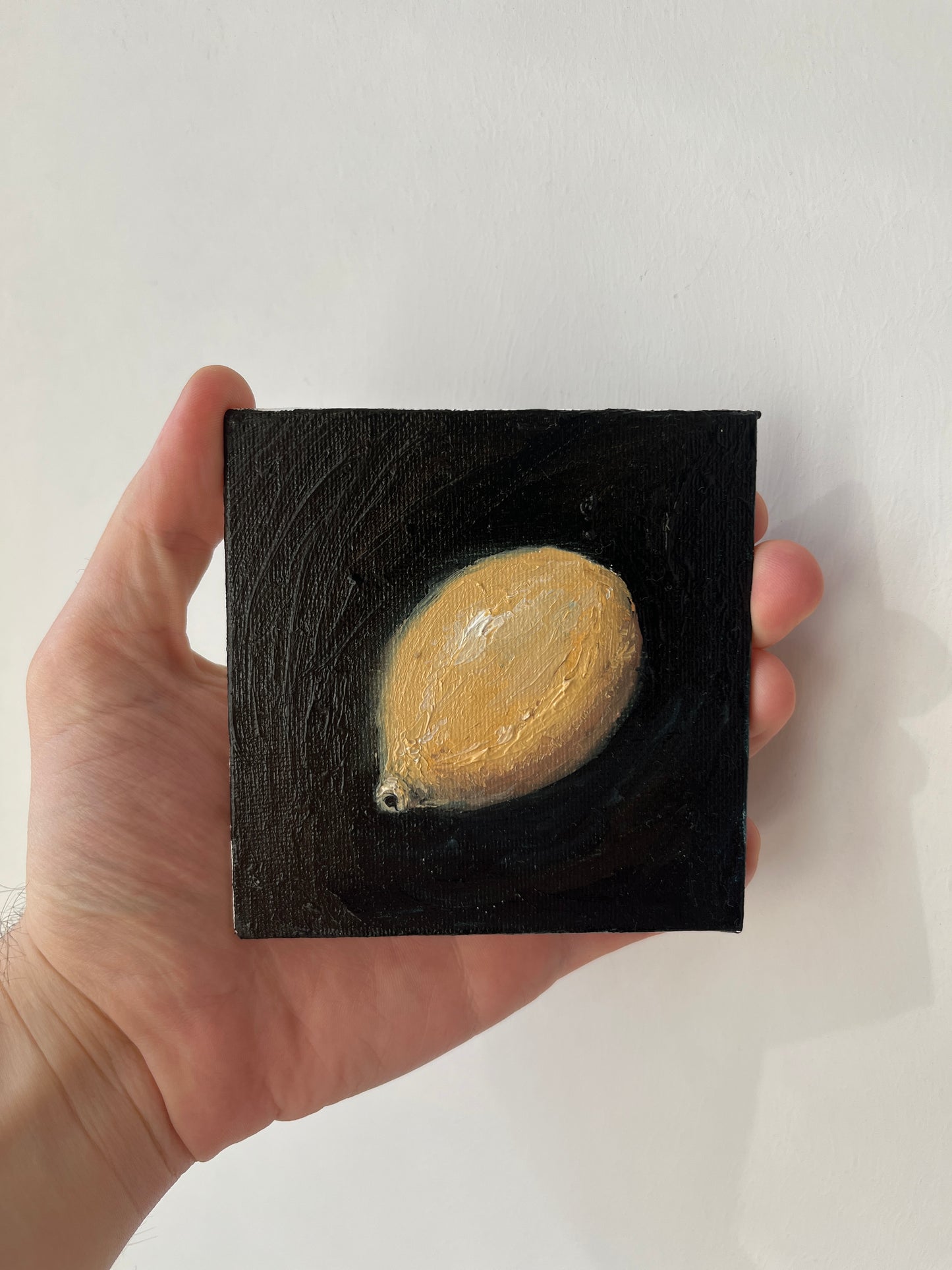 Lemon Original Oil Painting , Gold Framed Still Life Fruit Canvas Art
