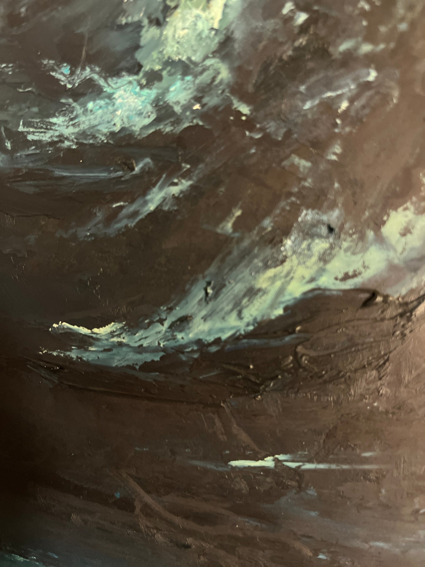 Storm ocean - Original Oil Painting: Square 12x12 inch