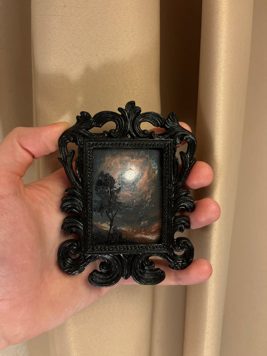 Nocturne in Amber – Original Miniature Gothic Landscape