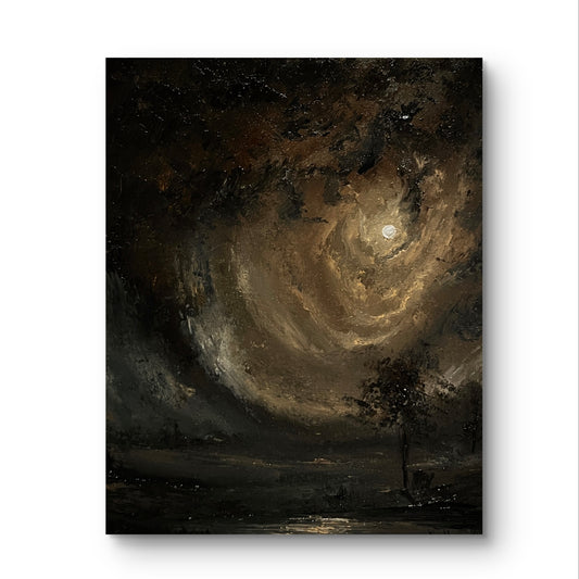 Crown of Shadows – Original Gothic Oil Painting 24x30 cm (9.4x12 in)