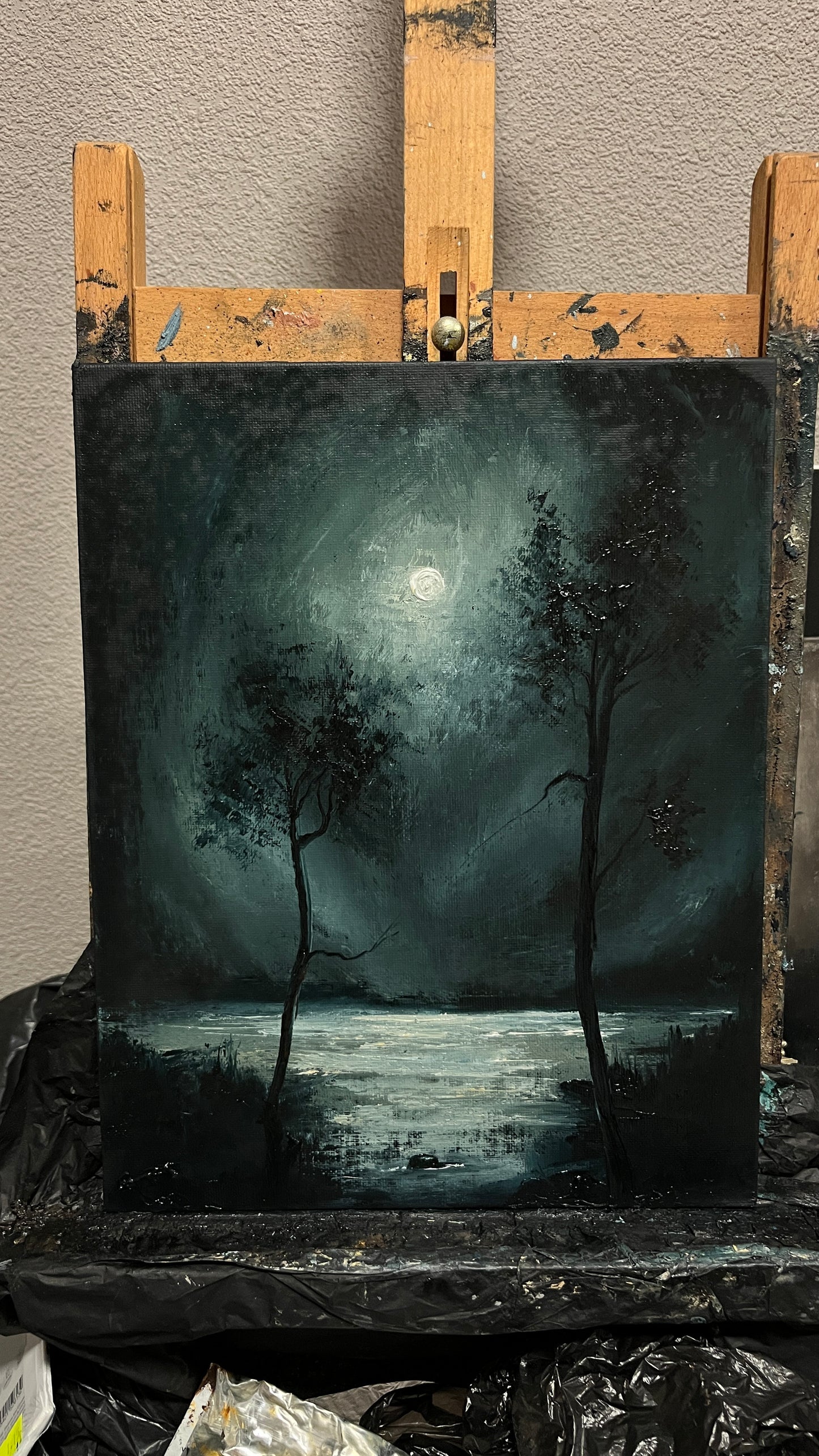 Keepers of the Silence – Original Gothic Oil Painting 24x30 cm (9.4×12 in)