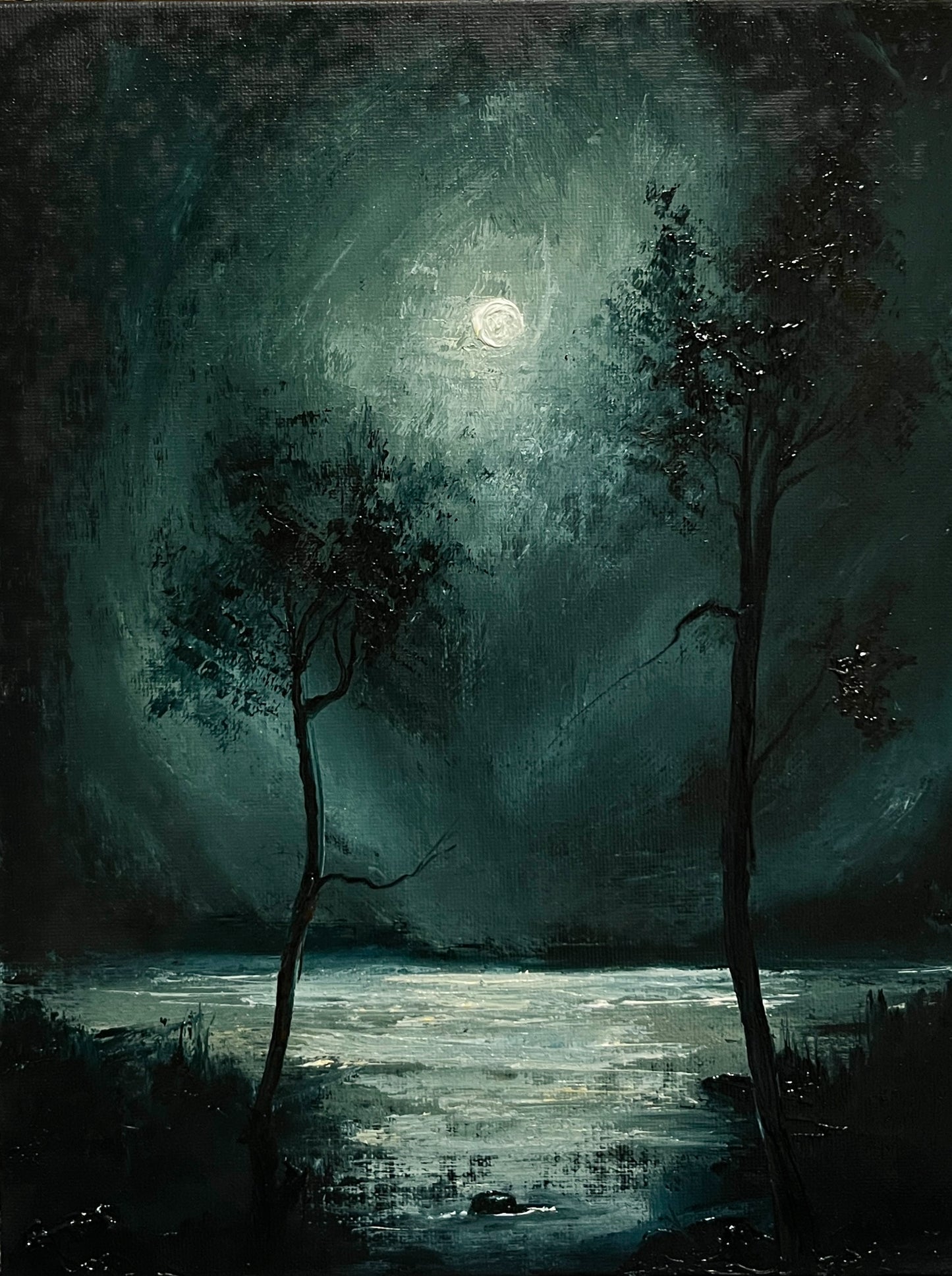 Keepers of the Silence – Original Gothic Oil Painting 24x30 cm (9.4×12 in)