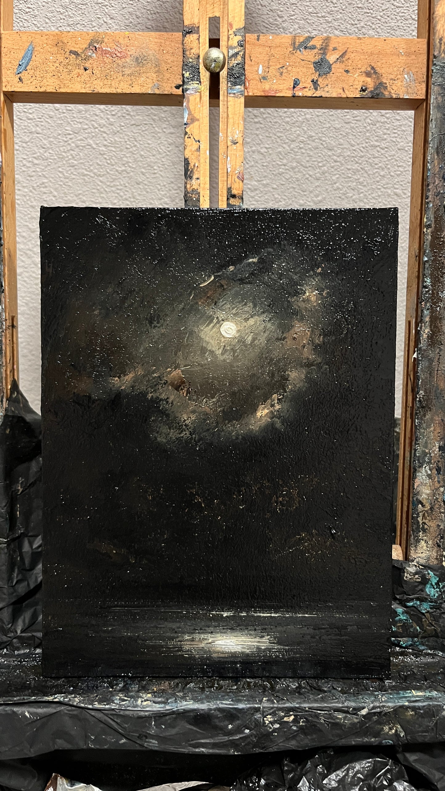 Shattered Veil – Original Gothic Oil Painting 18x24 cm (7×9.4 in) | Dark Academia Moonlit Nocturne