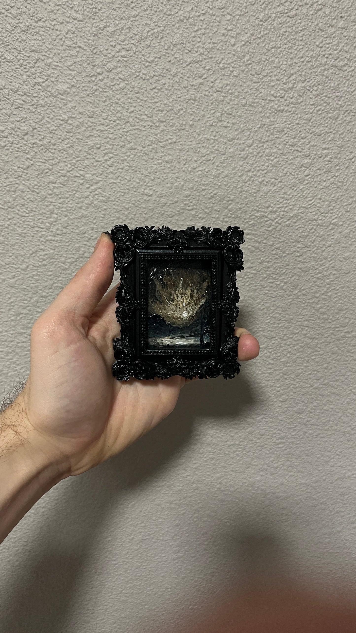 The Burning Sky – Original Miniature Gothic Oil Painting