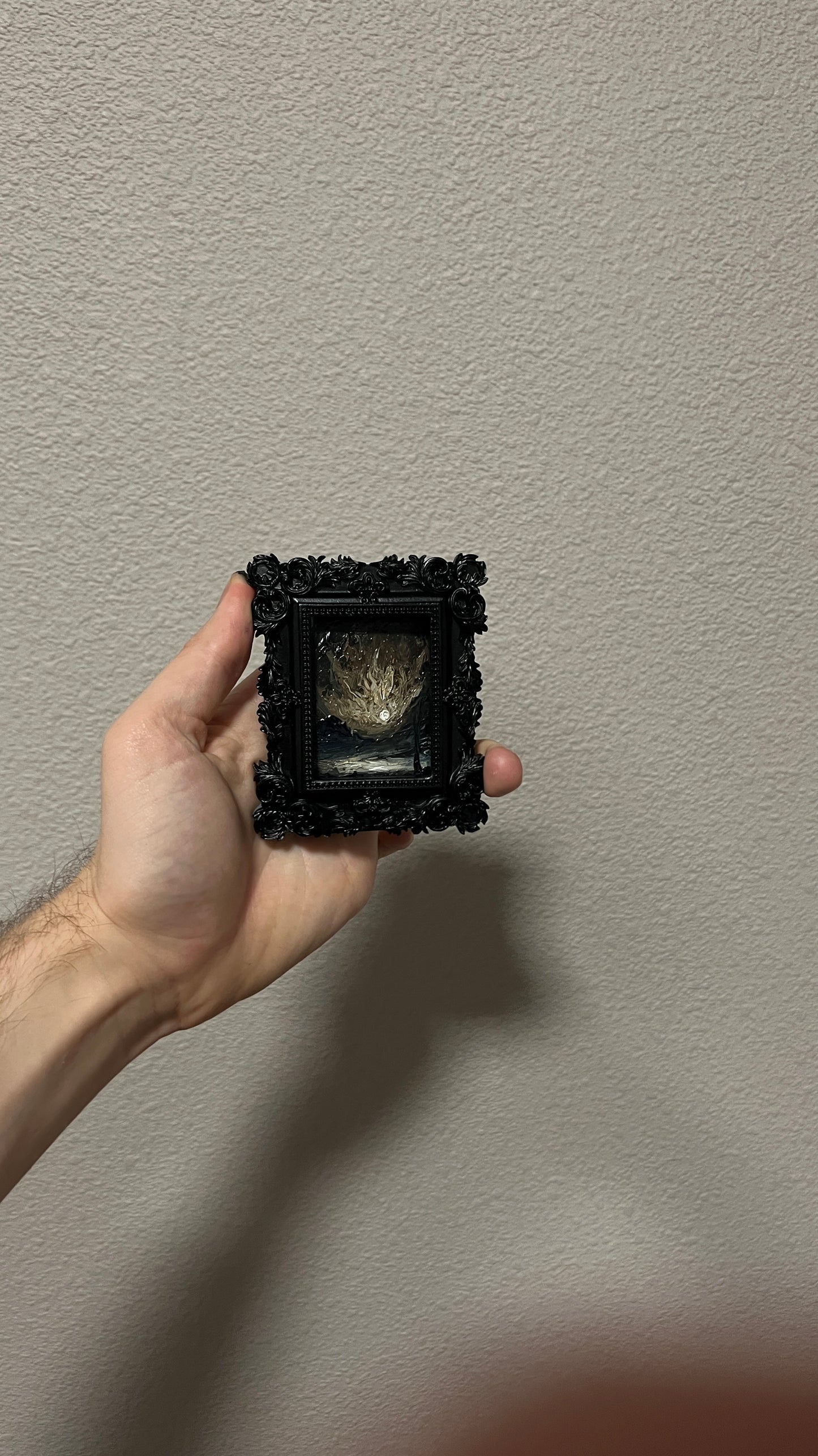 The Burning Sky – Original Miniature Gothic Oil Painting