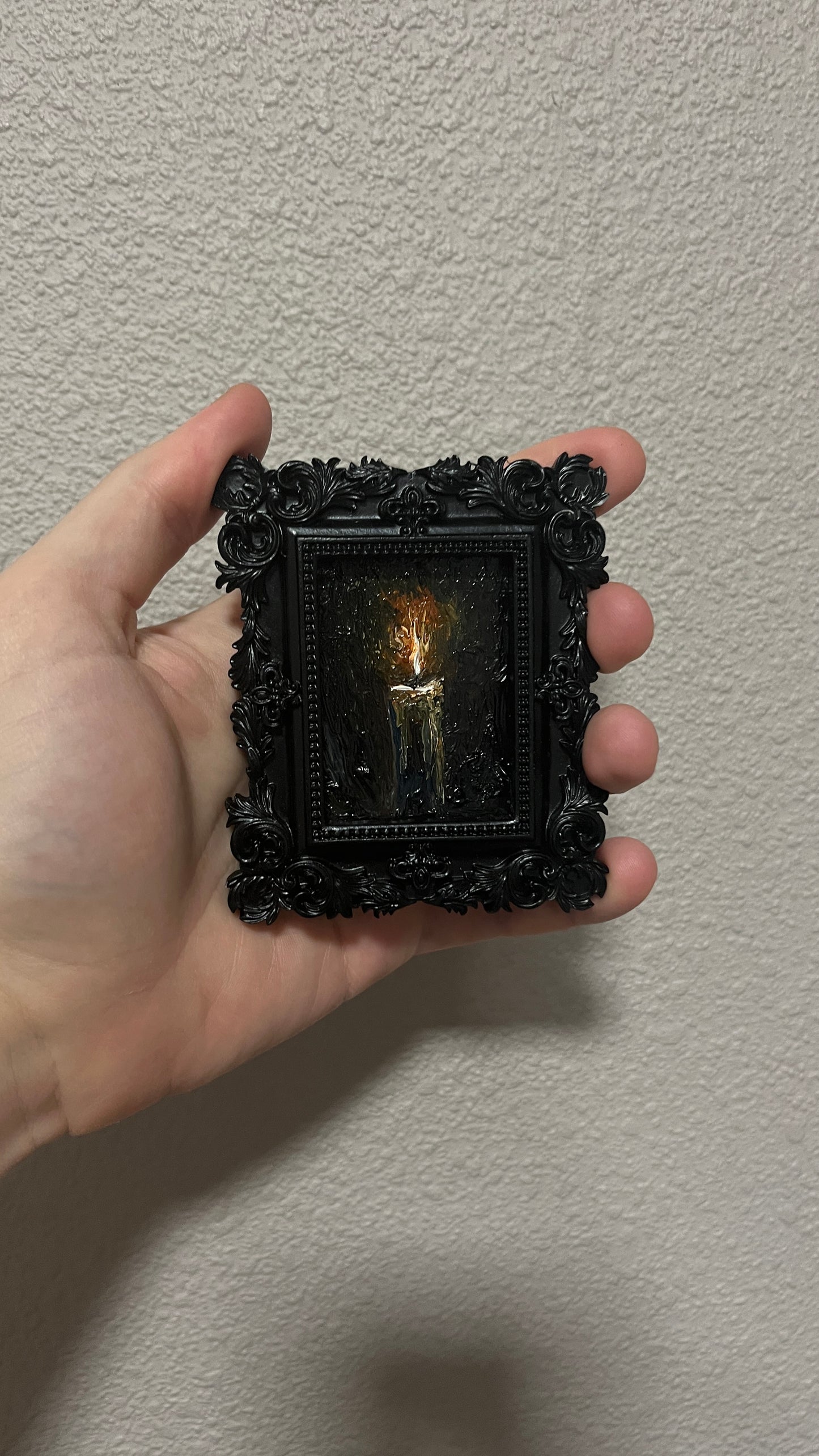 Lumen in Tenebris  – Original Miniature Gothic Oil Painting