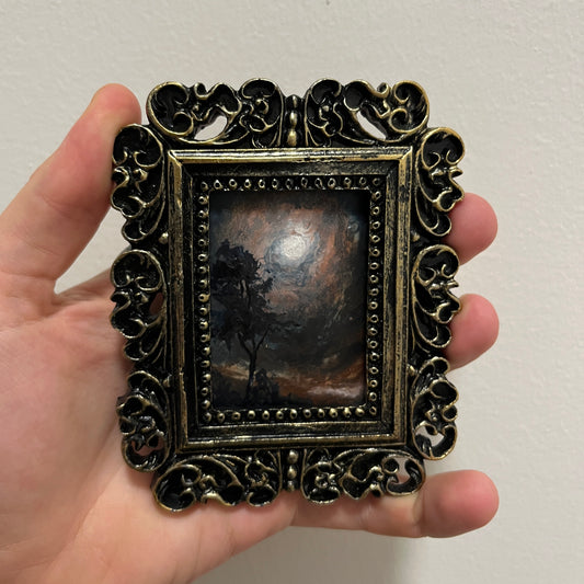 Nocturne in Amber – Original Miniature Gothic Landscape